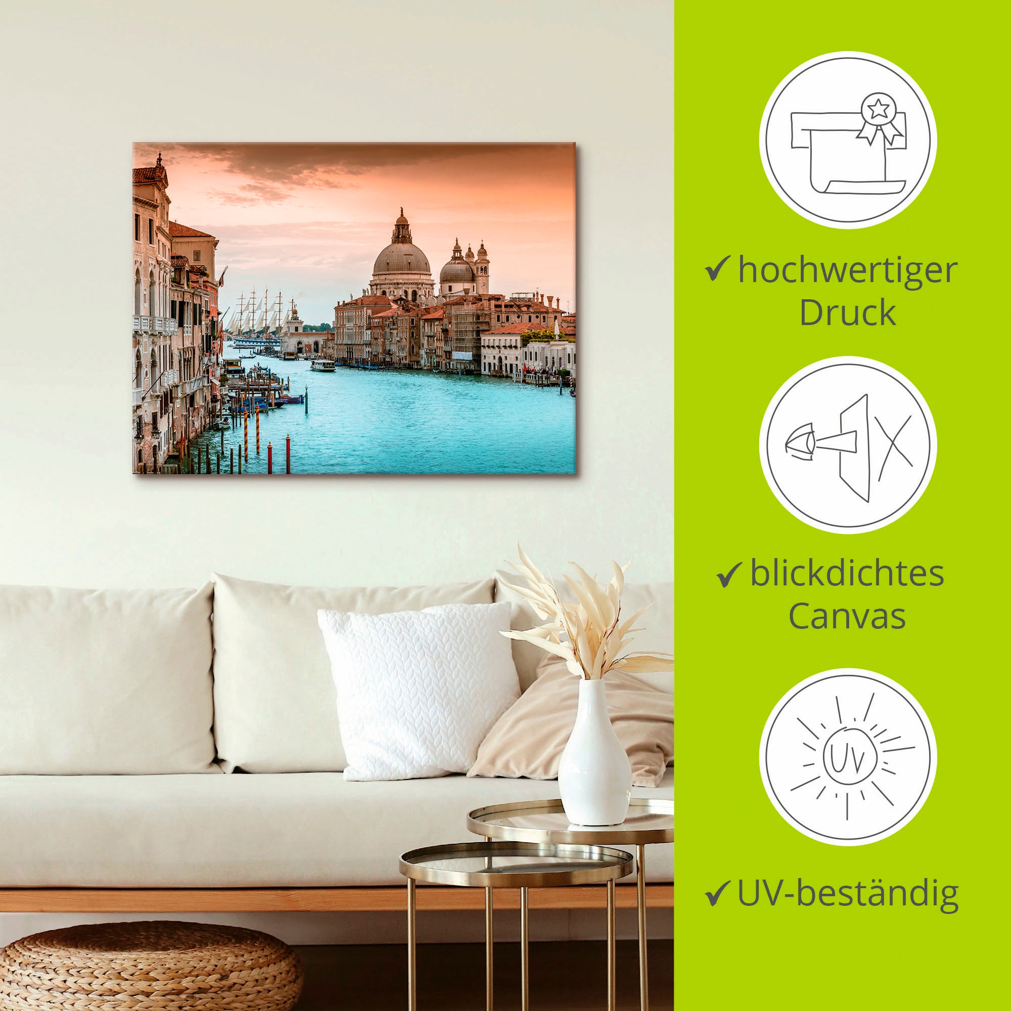 Artland Wandbild »Venedig Canal Grande I«, Italien, (1 St.), als Alubild, Outdoorbild, Leinwandbild, Poster, Wandaufkleber