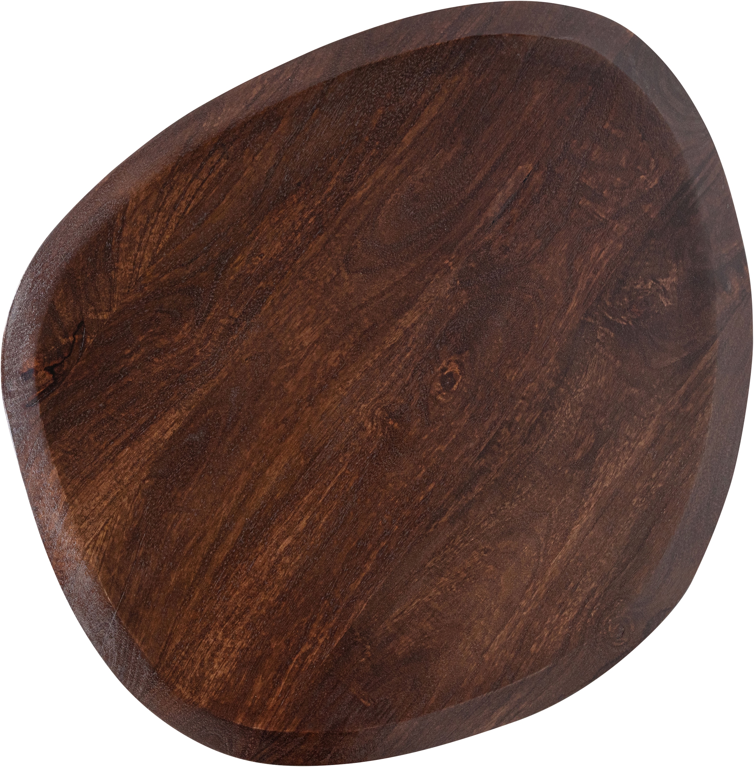 WOOOD Beistelltisch »Posture aus Mangoholz mit organischer Platte und Standfuss 60x53x51 cm« Tragkraft 15 kg, Standfuss Ø 16–29 cm, Plattendicke 3 cm