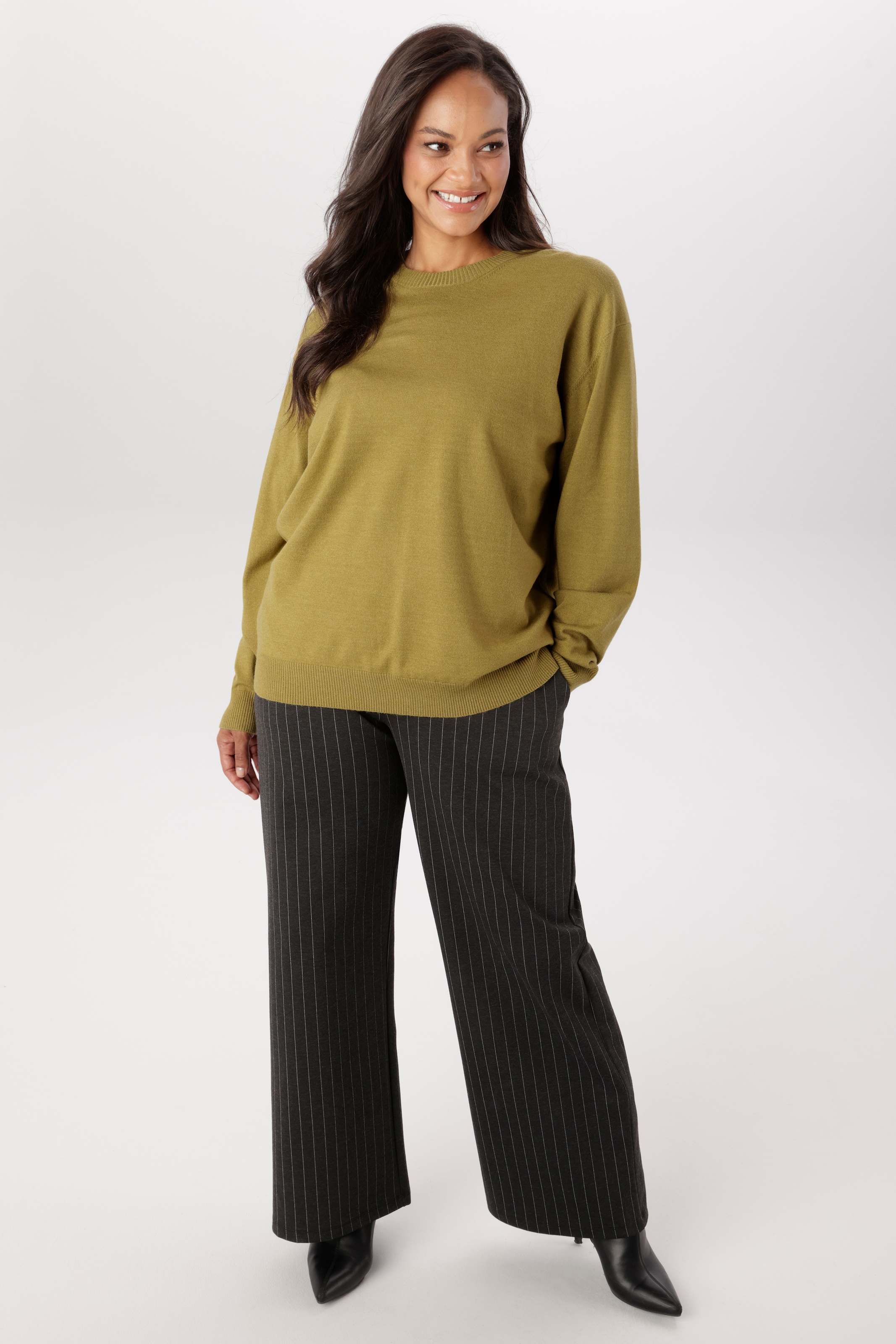 Aniston PLUS Pull à col rond en mélange viscose doux - NOUVELLE COLLECTION