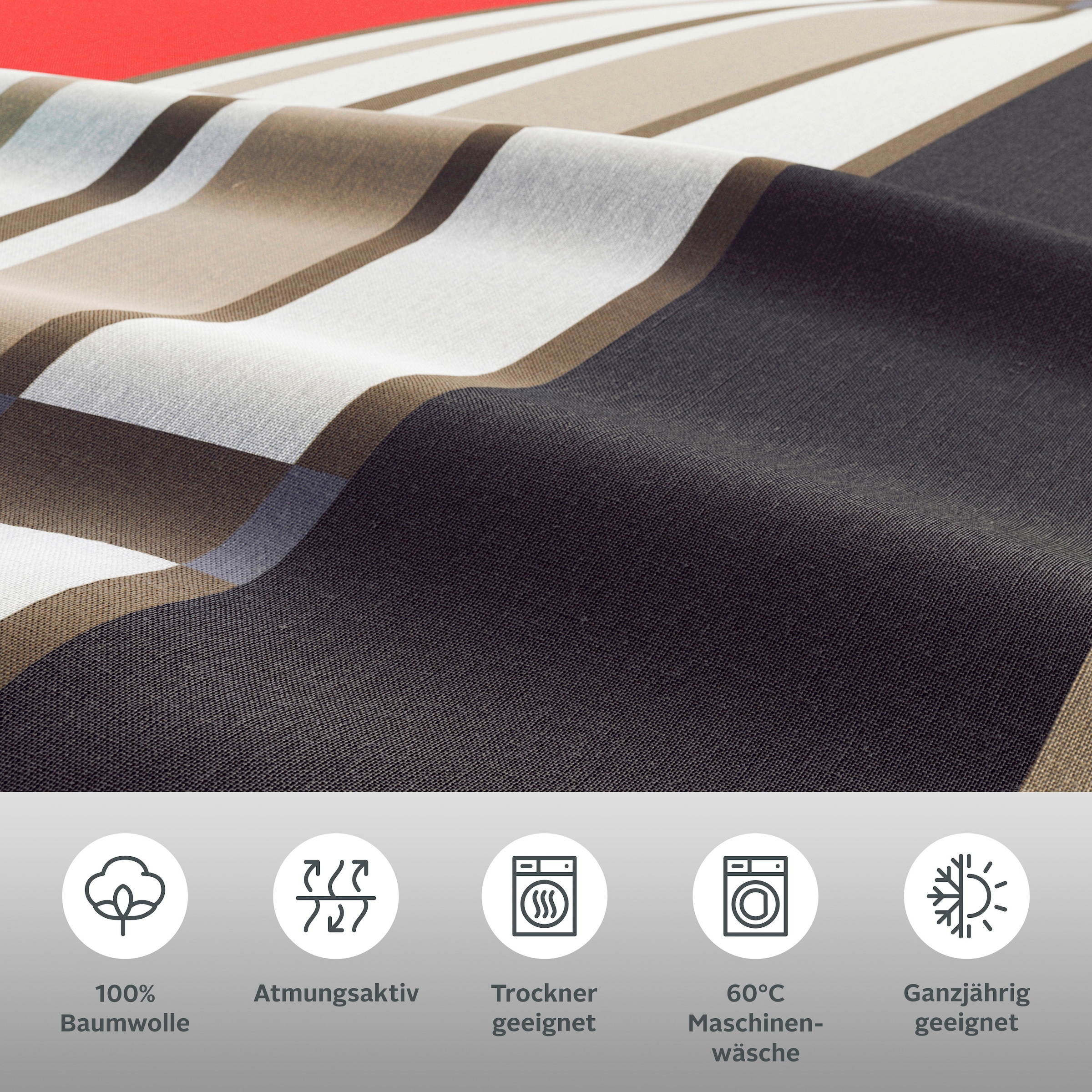 GOODproduct Bettwäsche »Golfi in Gr. 135x200 oder 155x220 cm« 2 sportliche Streifen Bettwäsche aus Baumwolle, Marke H.I.S by GOODproduct