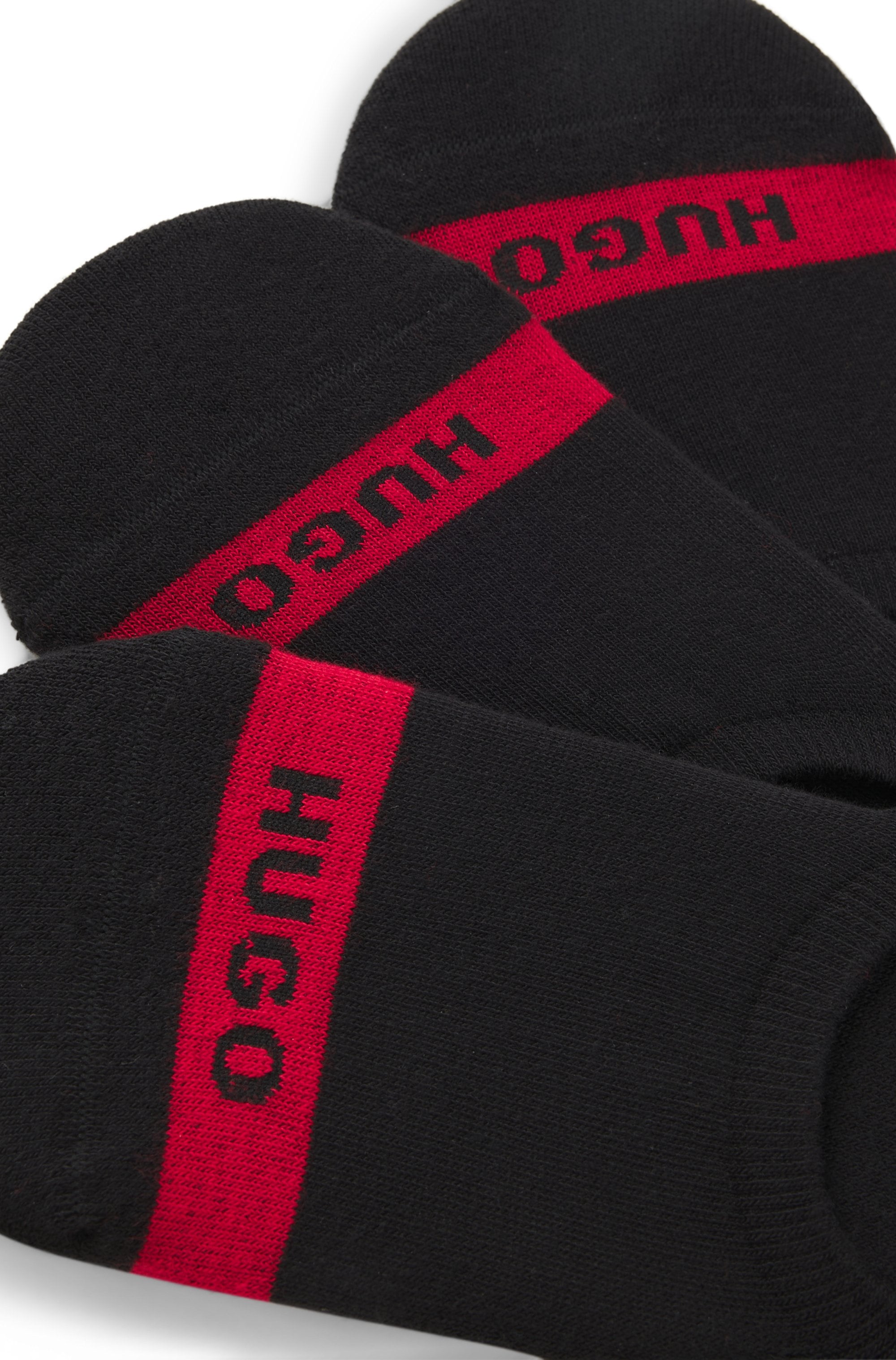HUGO Underwear Chaussettes d'affaires »3P LC PLUSH TAPE CC« Paquet, 3er, 3 cuis tlg. mit HUGO Logostickerei auf rotem Farbstreifen