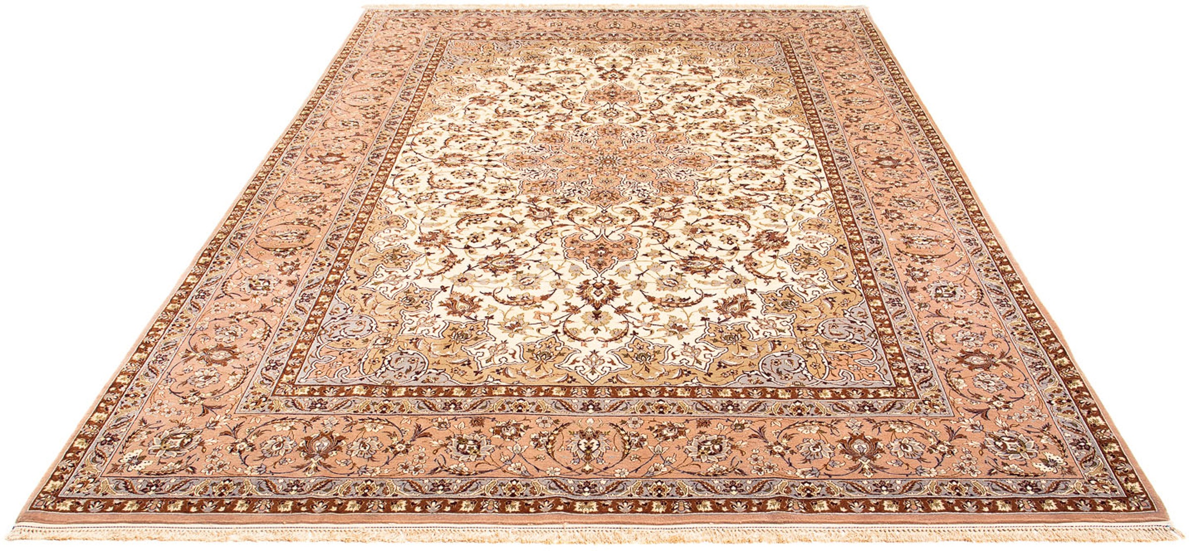 Image of morgenland Orientteppich »Perser - Isfahan - Premium - 291 x 200 cm - hellbraun«, rechteckig, 6 mm Höhe, Wohnzimmer, Handgeknüpft, Einzelstück mit Zertifikat bei Ackermann Versand Schweiz