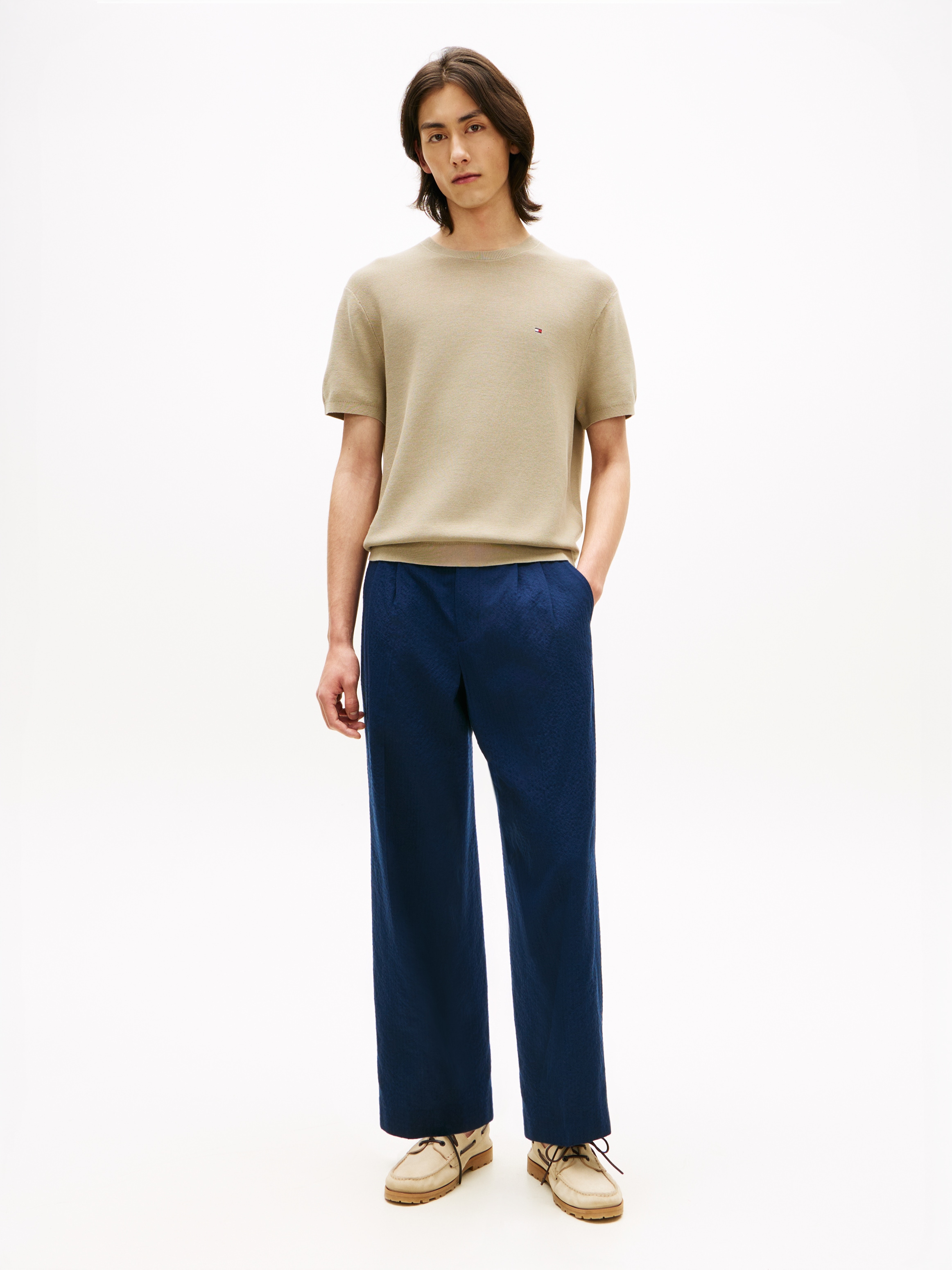 Tommy Hilfiger Pull à manches courtes »COOL TOUCH STRUCTURE« Relaxed Fit, aus Strick