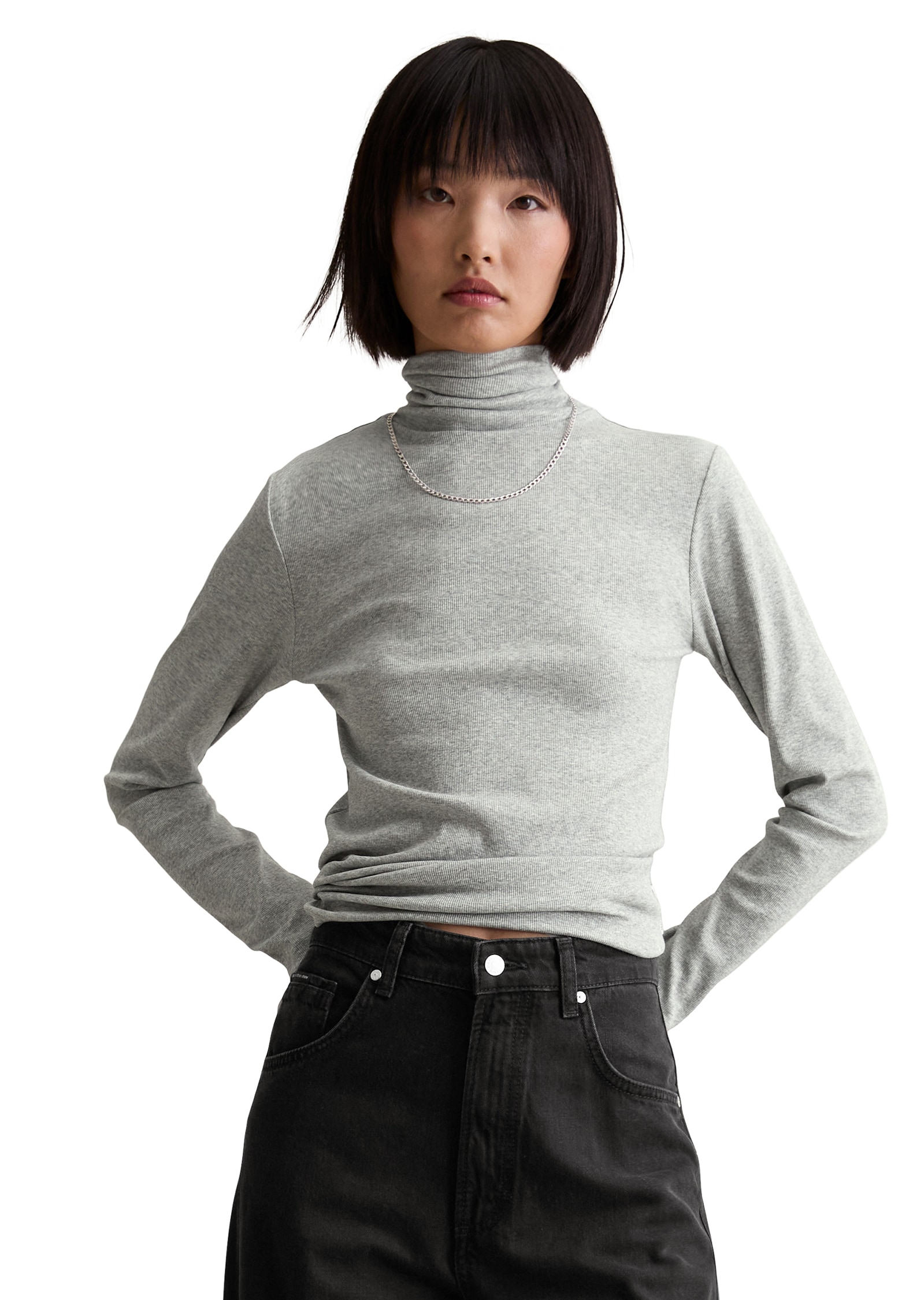 Image of Marc OPolo DENIM Rollkragenshirt "slim fit aus Rippjersey"