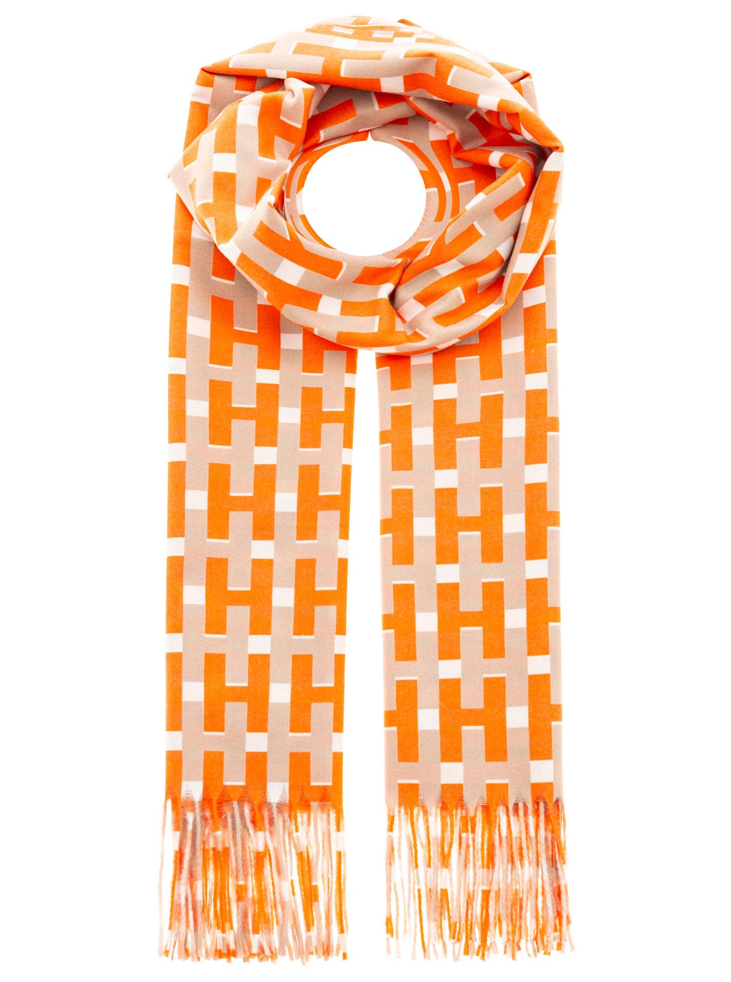 Zwillingsherz Écharpe »"H-Grafisch"« mit Fransen und grafischem Muster