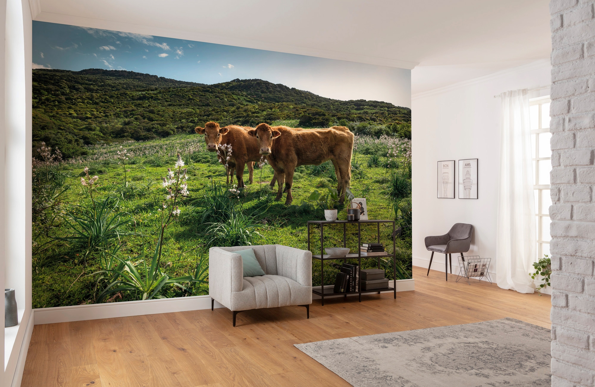 Komar Vliestapete »Digitaldruck Vlies -  Kuhparadies - Grösse 450 x 280 cm« bedruckt glatt Wohnzimmer, Schlafzimmer