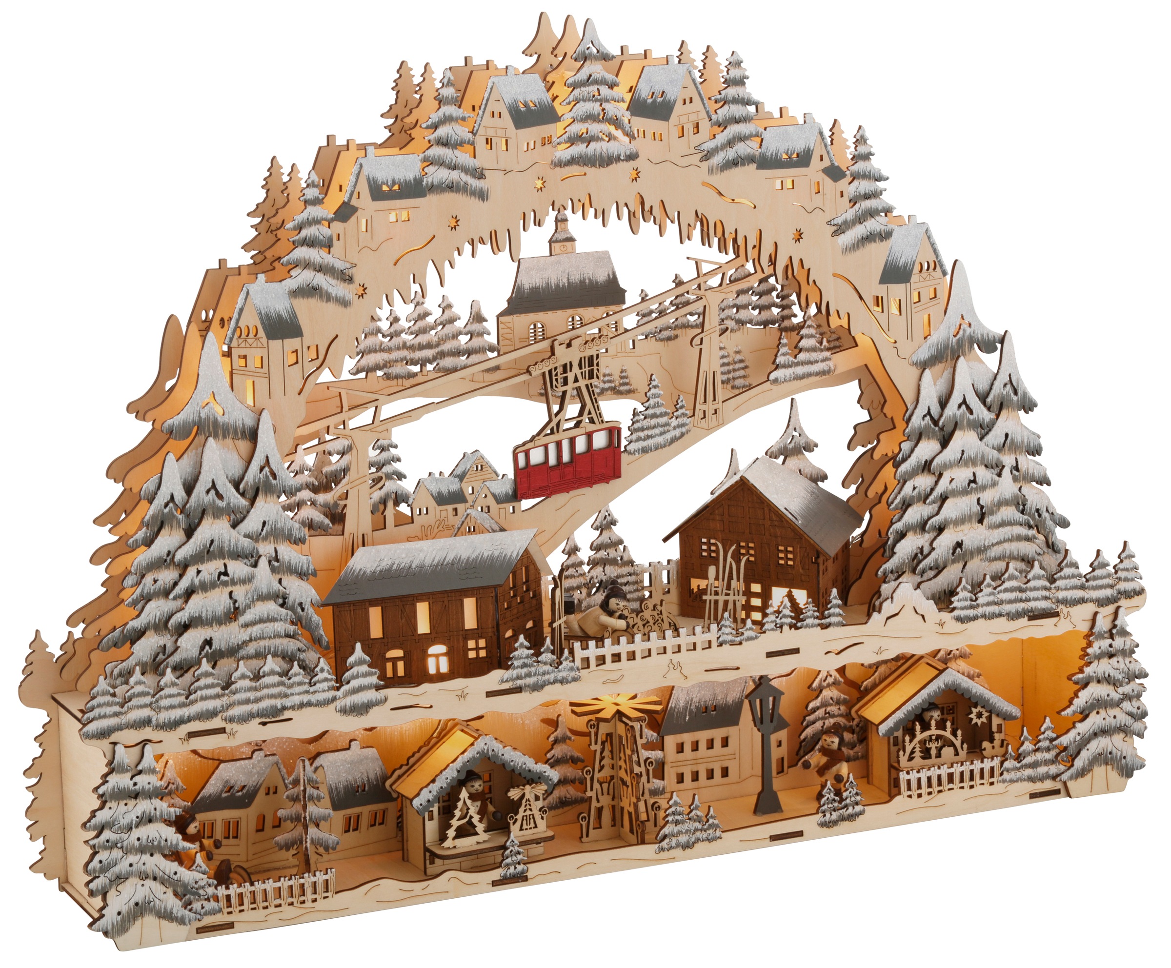 Image of my home Schwibbogen »Podest und Seilbahn, Skihütte und Weihnachsmarkt«, Breite ca. 64 cm bei Ackermann Versand Schweiz