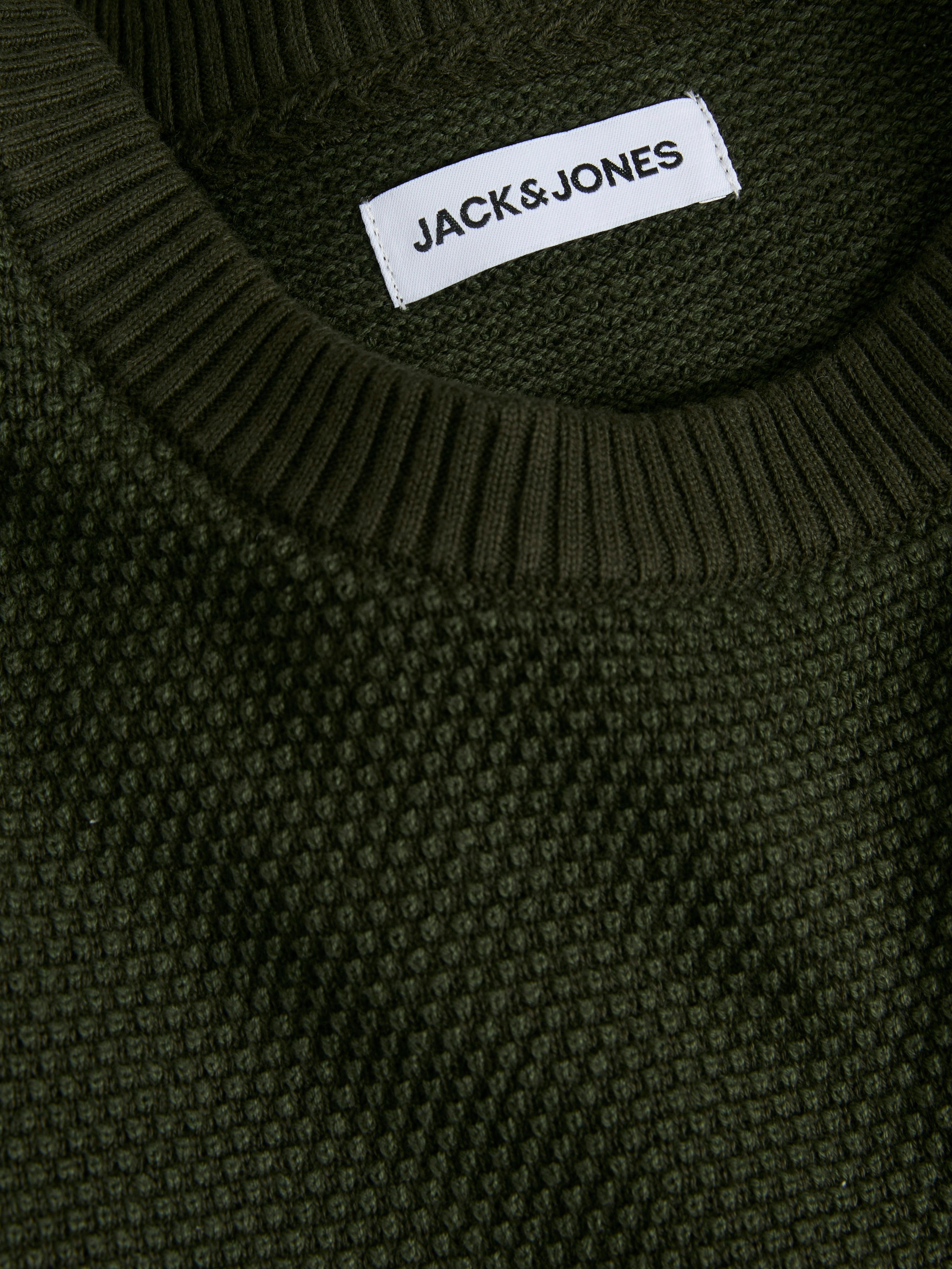 Jack & Jones Rundhalspullover »JJEGLOBE KNIT CREW NECK NOOS« in Strick Optik