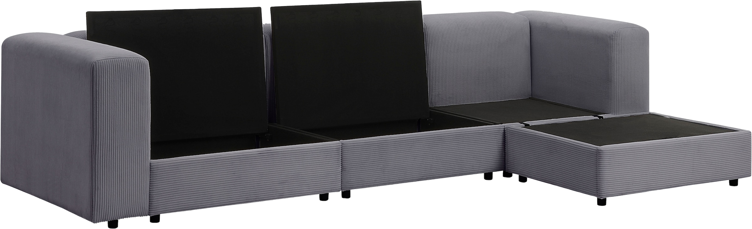 GOODproduct Ecksofa »Uno, L-Form, Breite: 307cm« beidseitig montierbarem Longchair,mit Taschenfederkern, in Cord