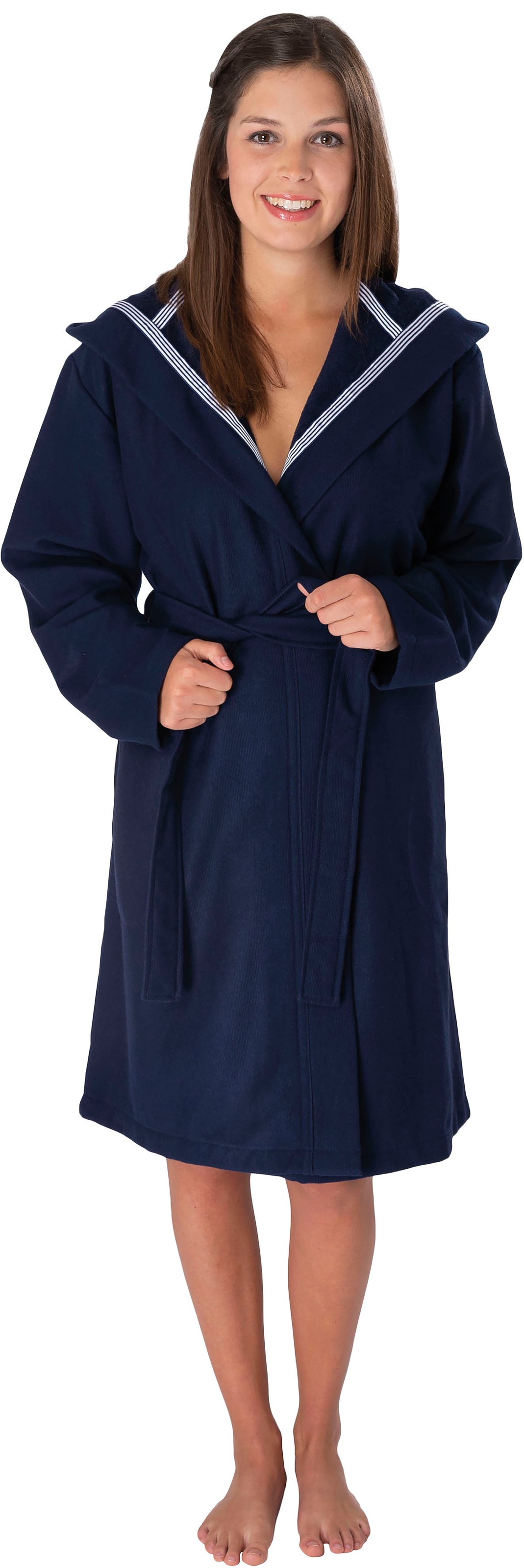 Image of Wewo fashion Unisex-Bademantel »3900«, (1 St., mit Gürtel), für Damen & Herren, Soft-Touch Qualität, mit Kapuze, kurz bei Ackermann Versand Schweiz