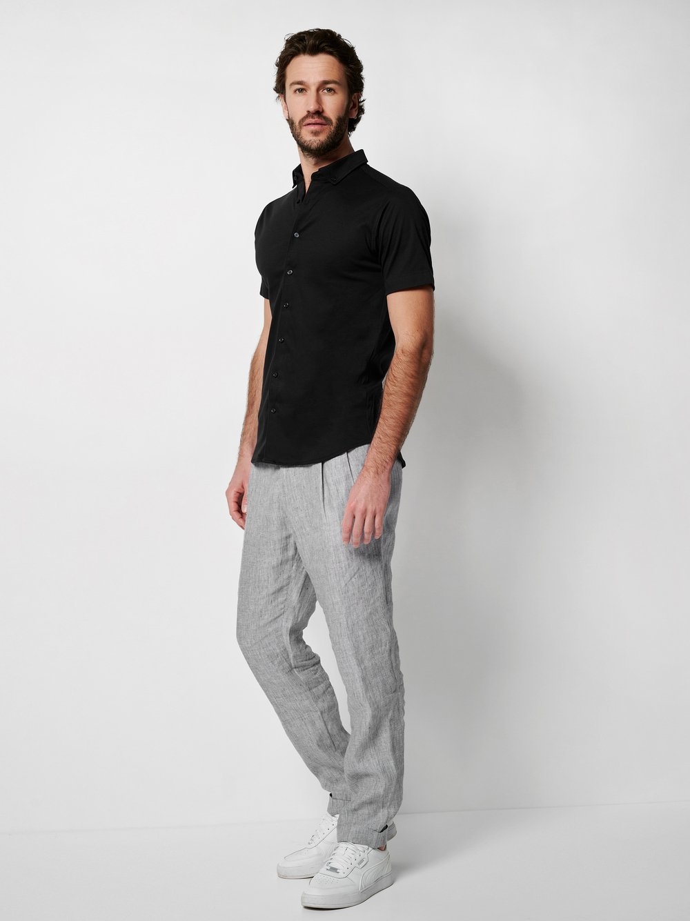 DESOTO Kurzarmhemd »Casual Modern Button Down halbarm«, Flexibler Stretch