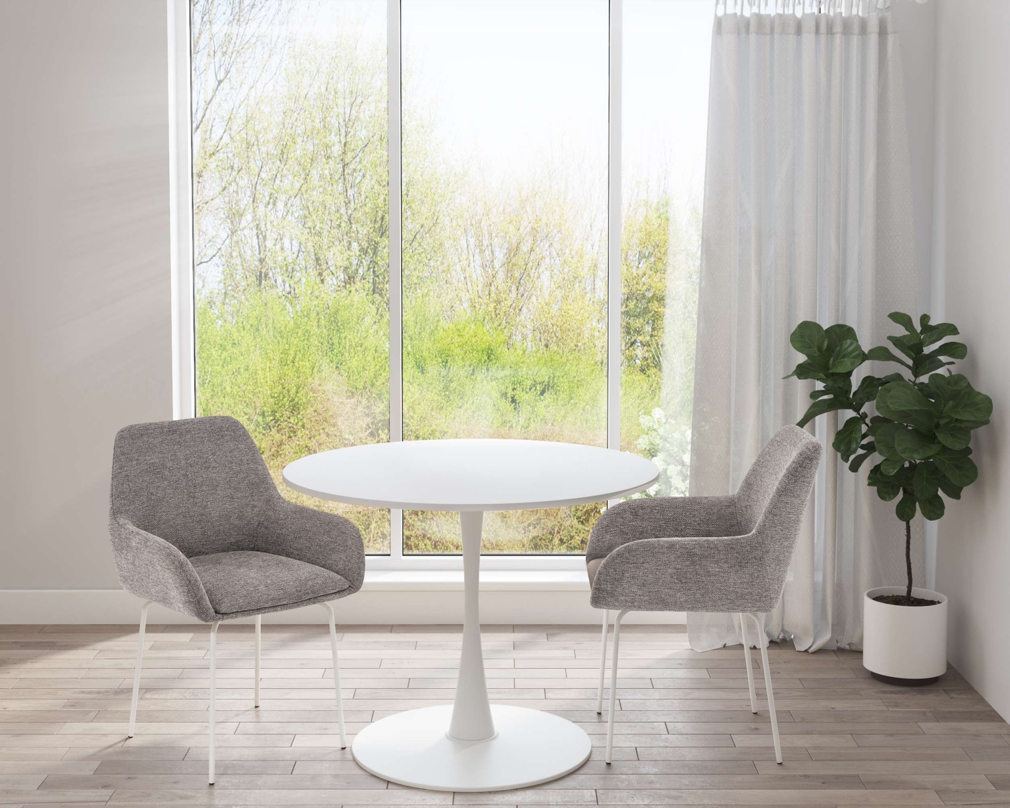 GOODproduct Chaise de salle à manger »Gabbie« (Set) 2 cuismit weissen Metallbeinen, Webstoff Bezug, Sitzhöhe 47,5 cm