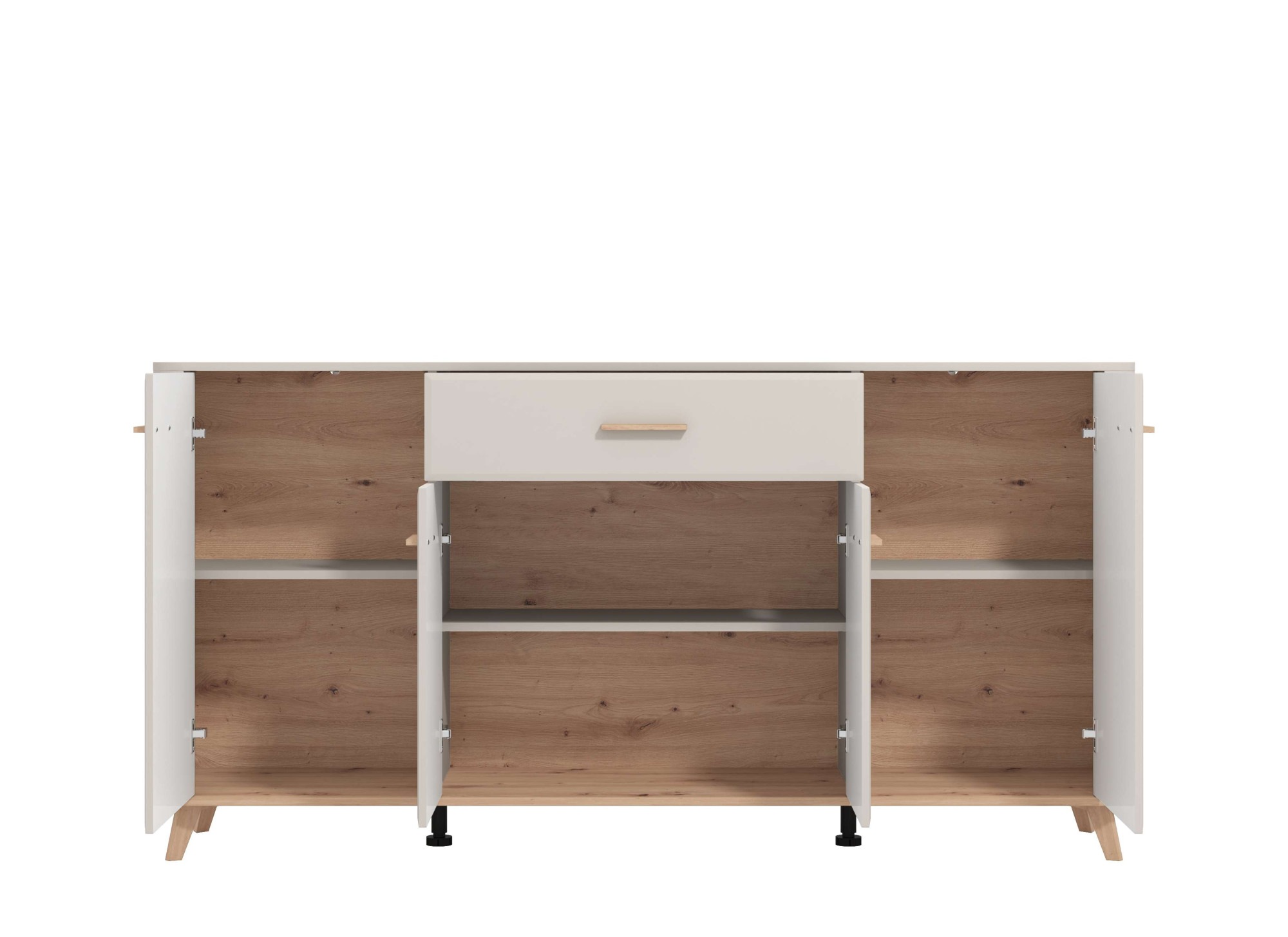 Home affaire Sideboard »Darwen Kombikommode, Sideboard, Schubladenkommode« Abgerundete Kanten, matte Kaschmir-Oberflächen, Masse: 179,5x40x90,5 cm