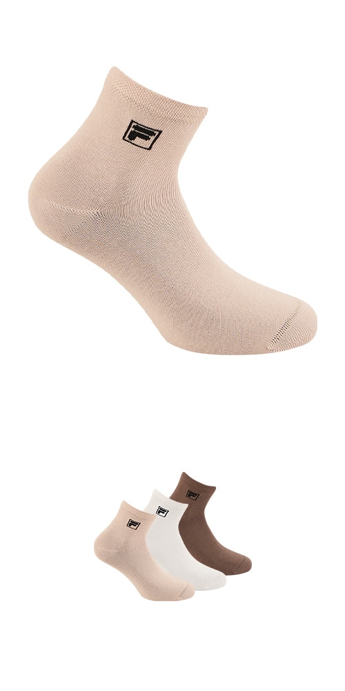 Fila Kurzsocken »UNISEX QUARTER PLAIN SOCKS« 3 Paar tlg. mit eingestrickem Logo