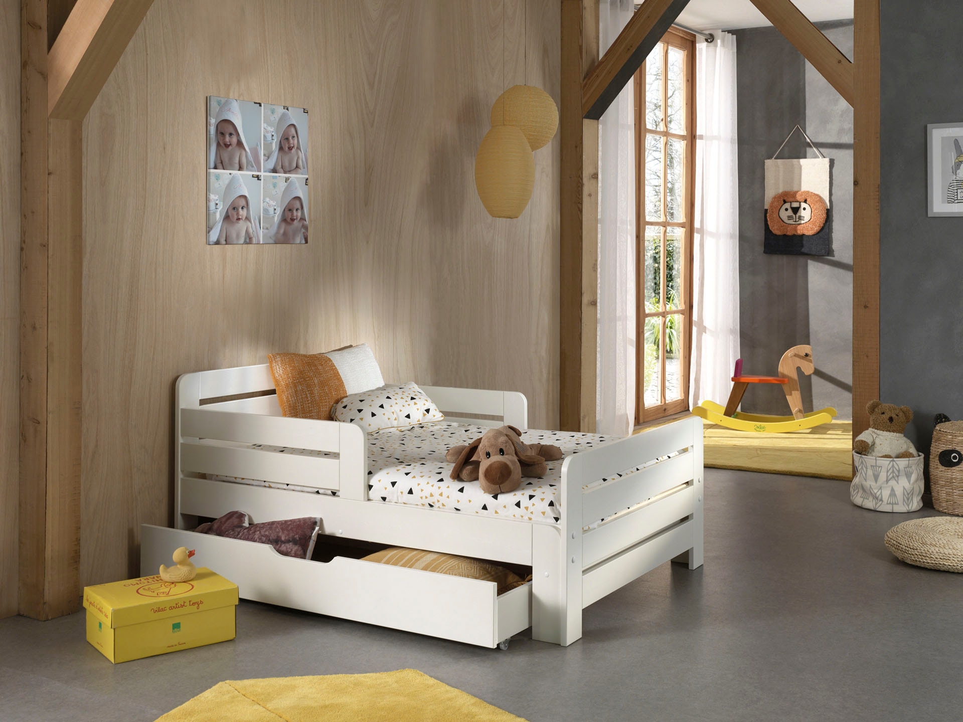 Image of Vipack Einzelbett Packung, Made in Europe, Kinderbett, Länge 140 bzw. 160 und 200 cm, in Weiss oder Grau lackiert