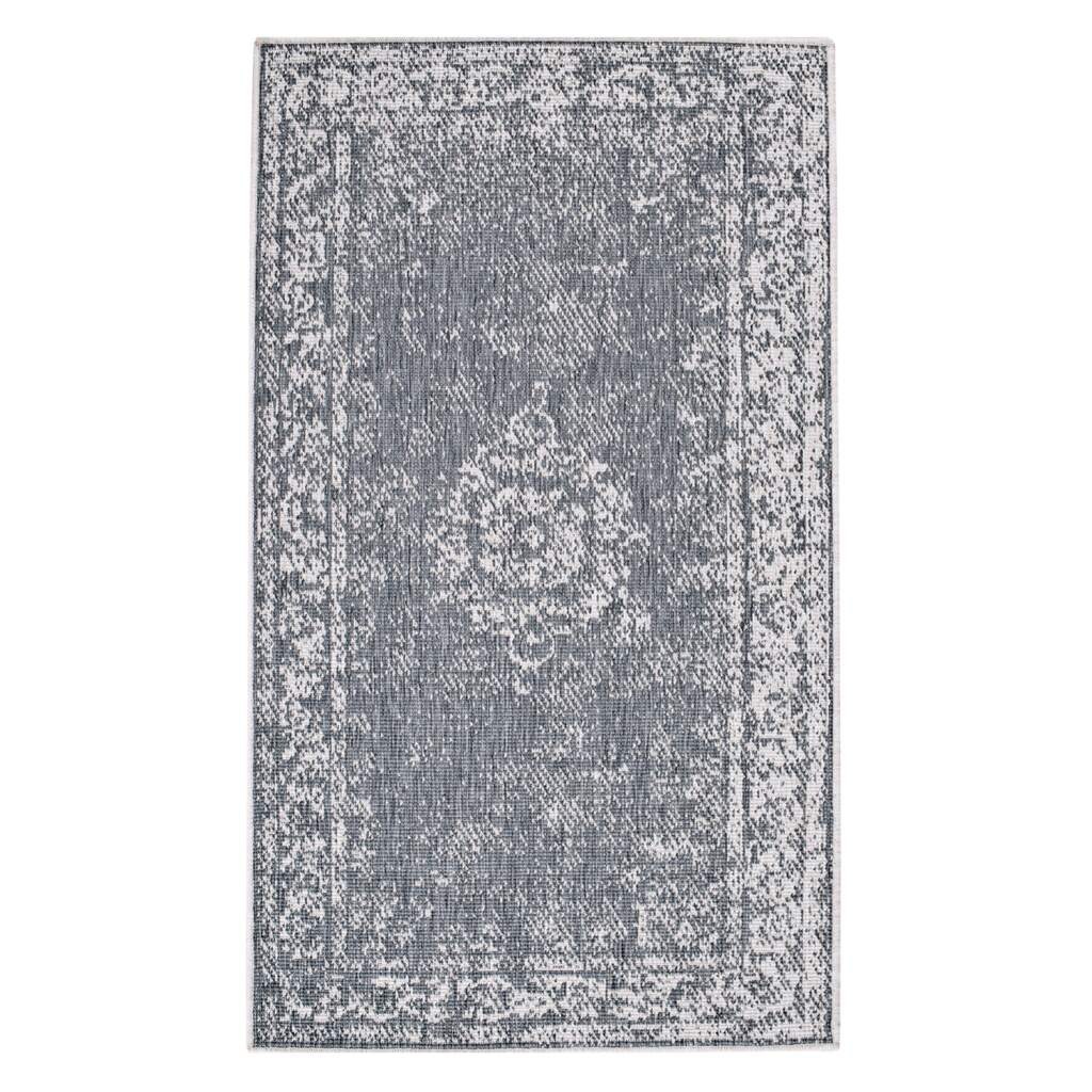 Carpet City Outdoorteppich »DUO RUG 5577« rechteckig 5 mm Höhe Wendeteppich Wetterfest In- & Outdoor, Balkon, Terrasse, Wohnzimmer