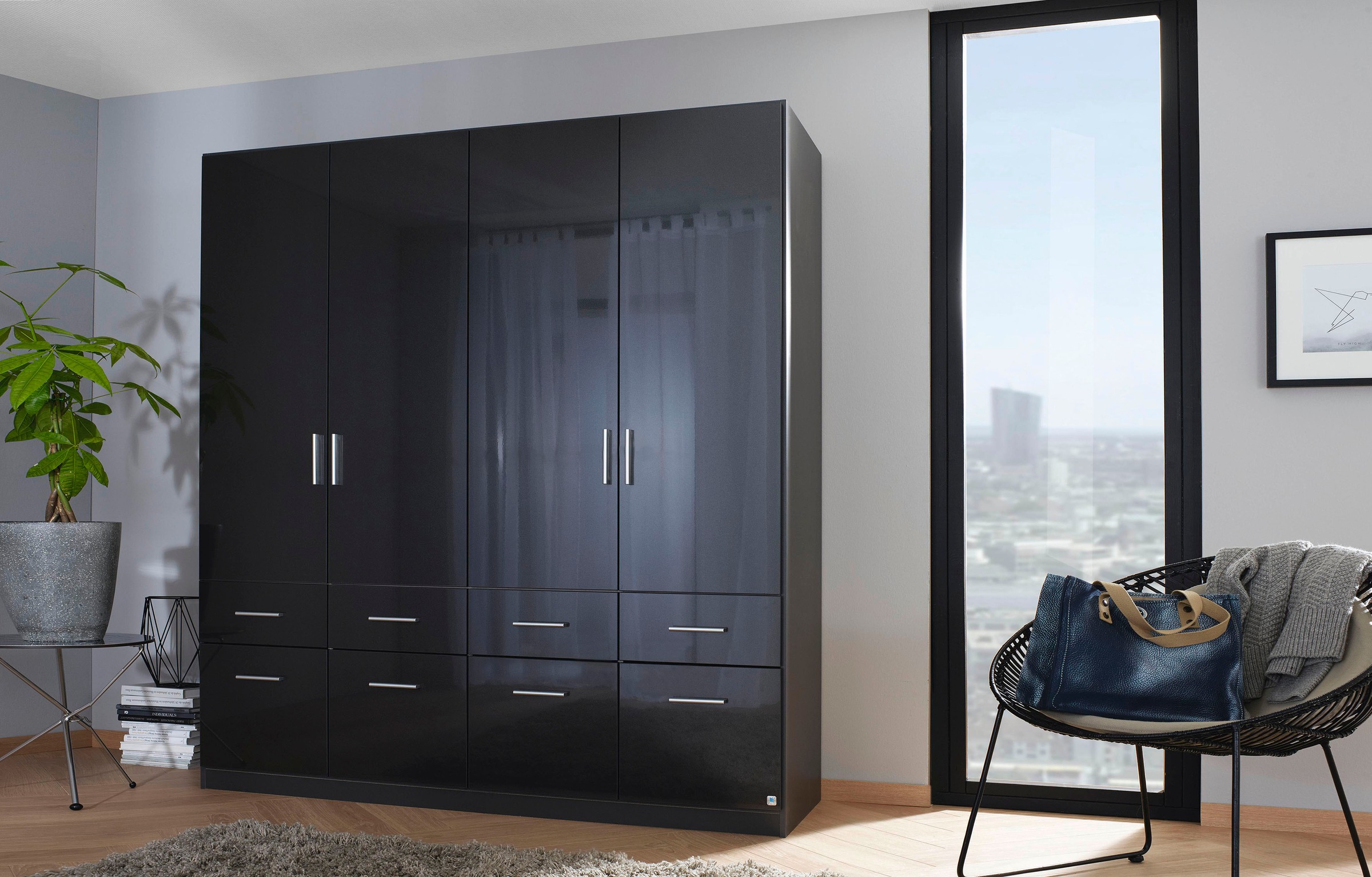 rauch Drehtürenschrank "Kleiderschrank Schrank Garderobe Schlafzimmerschrank CELLE" in 4 Breiten und 2 Höhen, optional mit Schubkästen MADE IN GERMANY