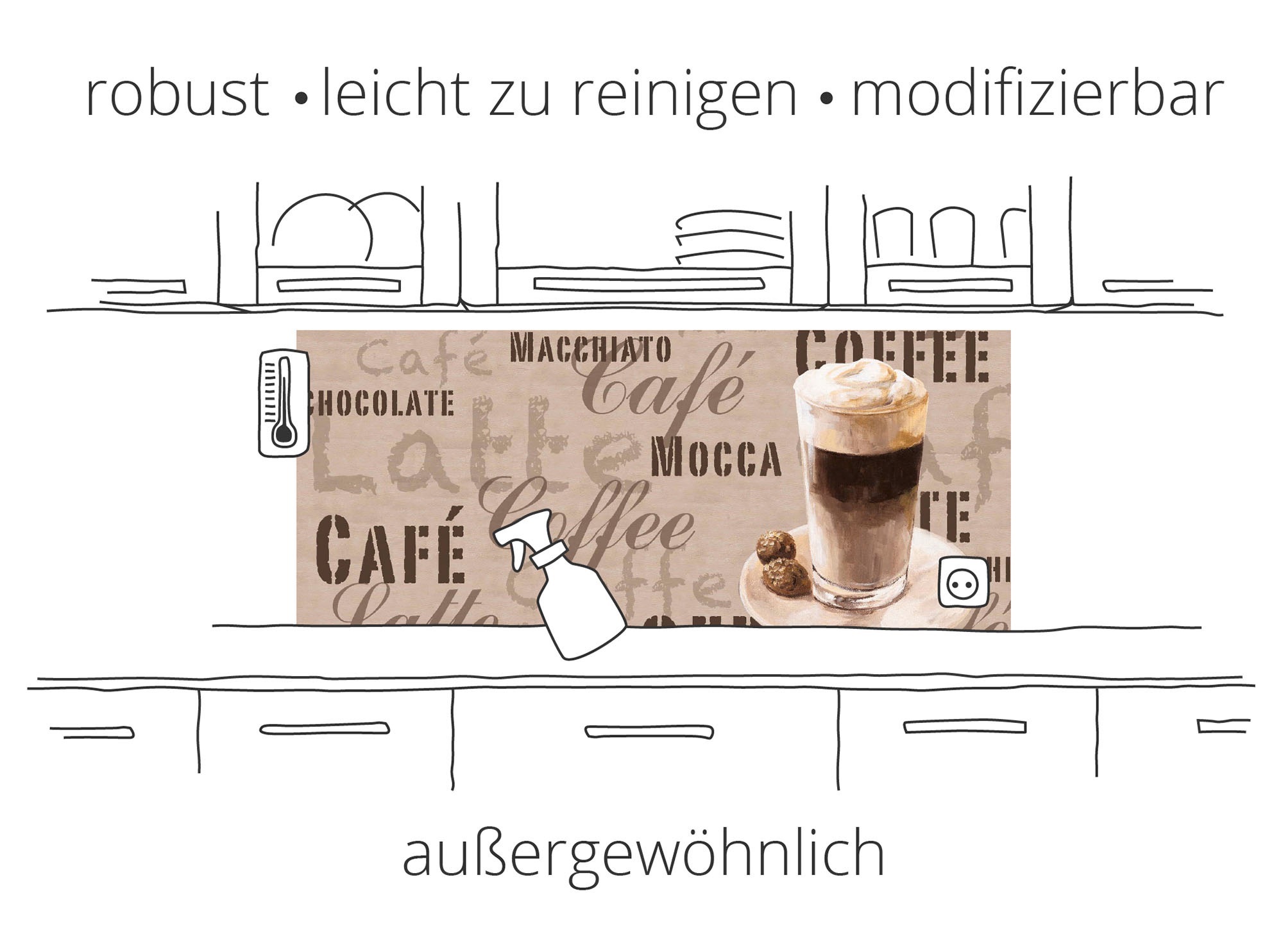 Artland Küchenrückwand "Fruchtig erfrischend gesund Fruchtmix" Alu Spritzschutz mit Klebeband, einfache Montage