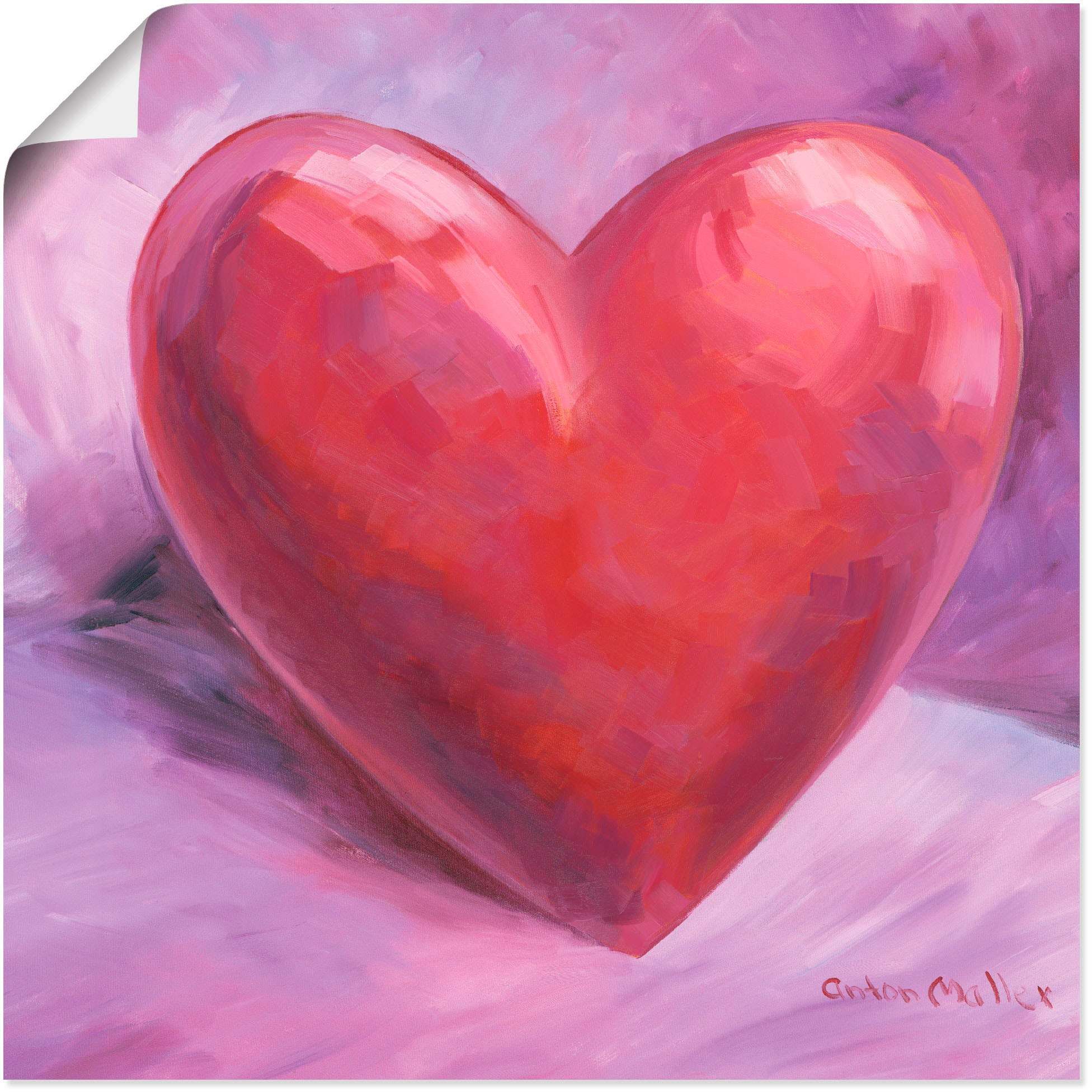 Image of Artland Wandbild »Lila Herz«, Herzen, (1 St.), in vielen Grössen & Produktarten - Alubild / Outdoorbild für den Aussenbereich, Leinwandbild, Poster, Wandaufkleber / Wandtattoo auch für Badezimmer geeignet bei Ackermann Versand Schweiz