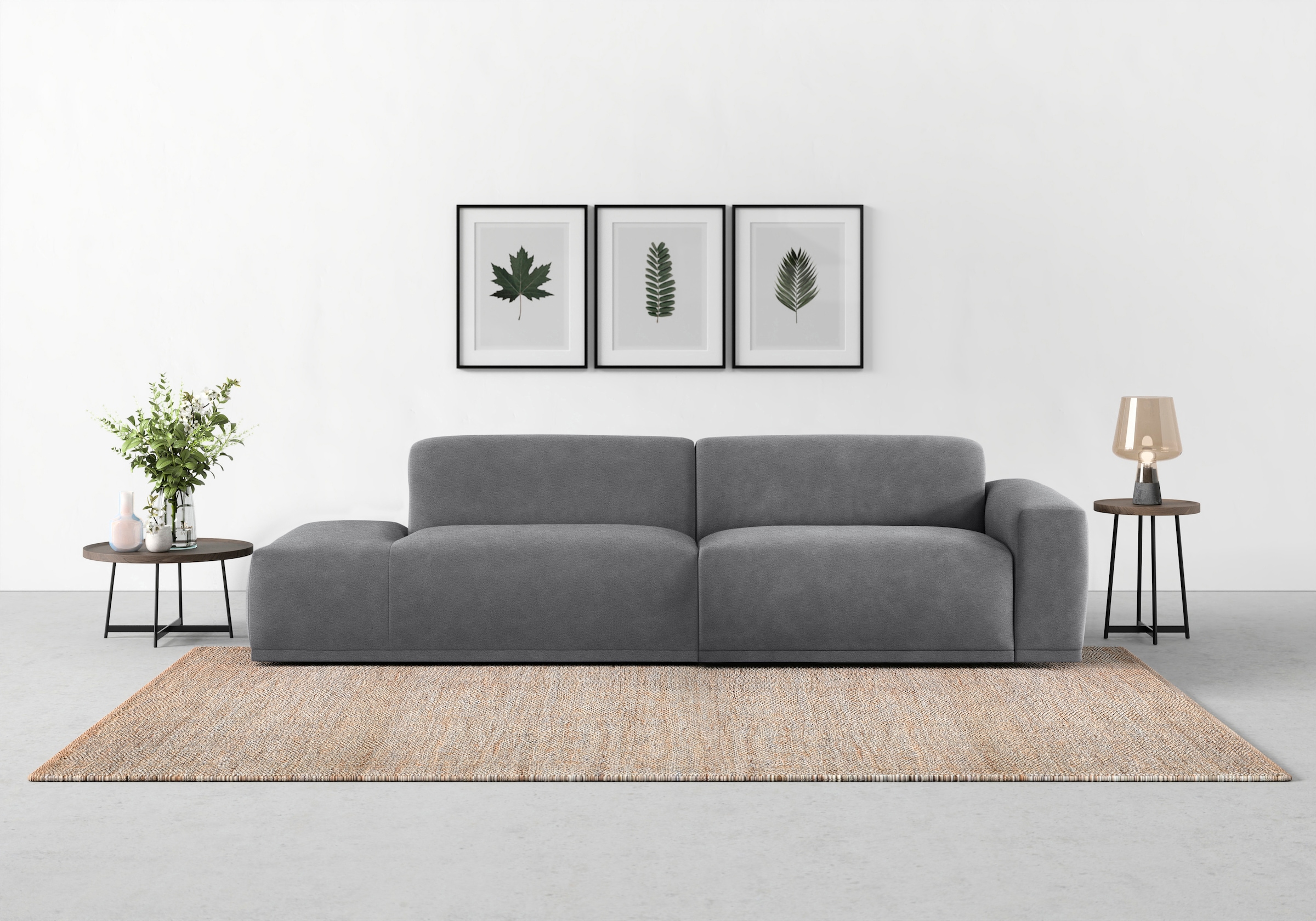 TRENDMANUFAKTUR Big-Sofa »Braga, mit hochwertigem Kaltschaum, Megasofa, Japandi-Design« modernes Big-Sofa, Couch mit hohem Sitzkomfort, 277/72/107 cm (B/H/T)