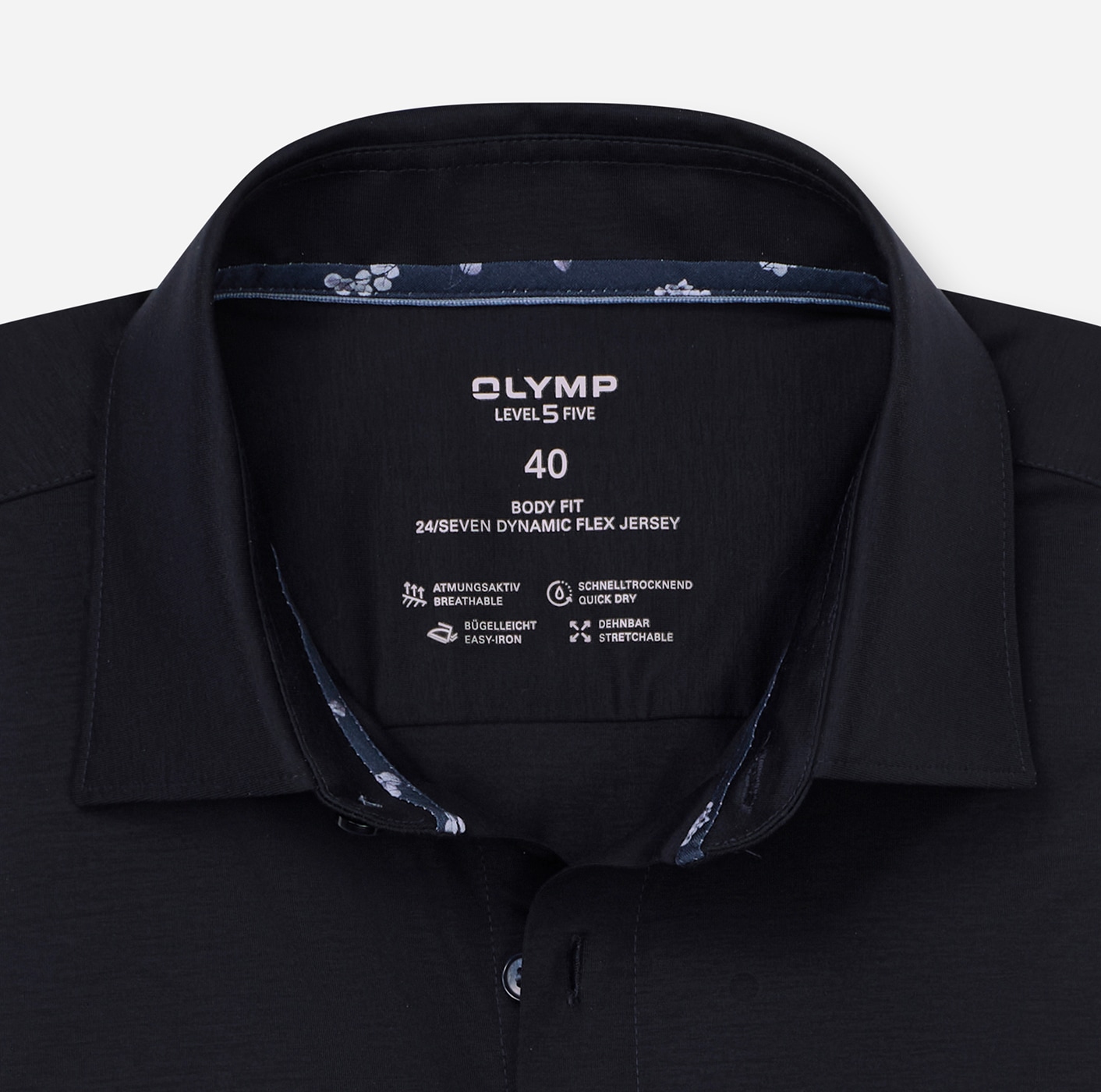 OLYMP Chemise à manches longues »Level Five 24/Seven« chemise business, coupe ajustée, col Kent moderne, jersey