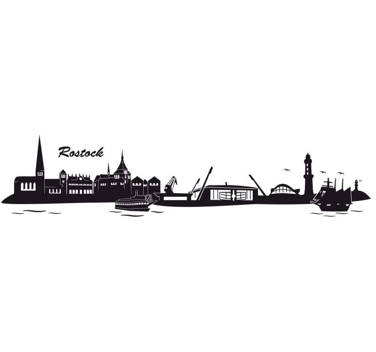 Image of Wall-Art Wandtattoo »Stadt Skyline Rostock 120cm«, (1 St.) bei Ackermann Versand Schweiz