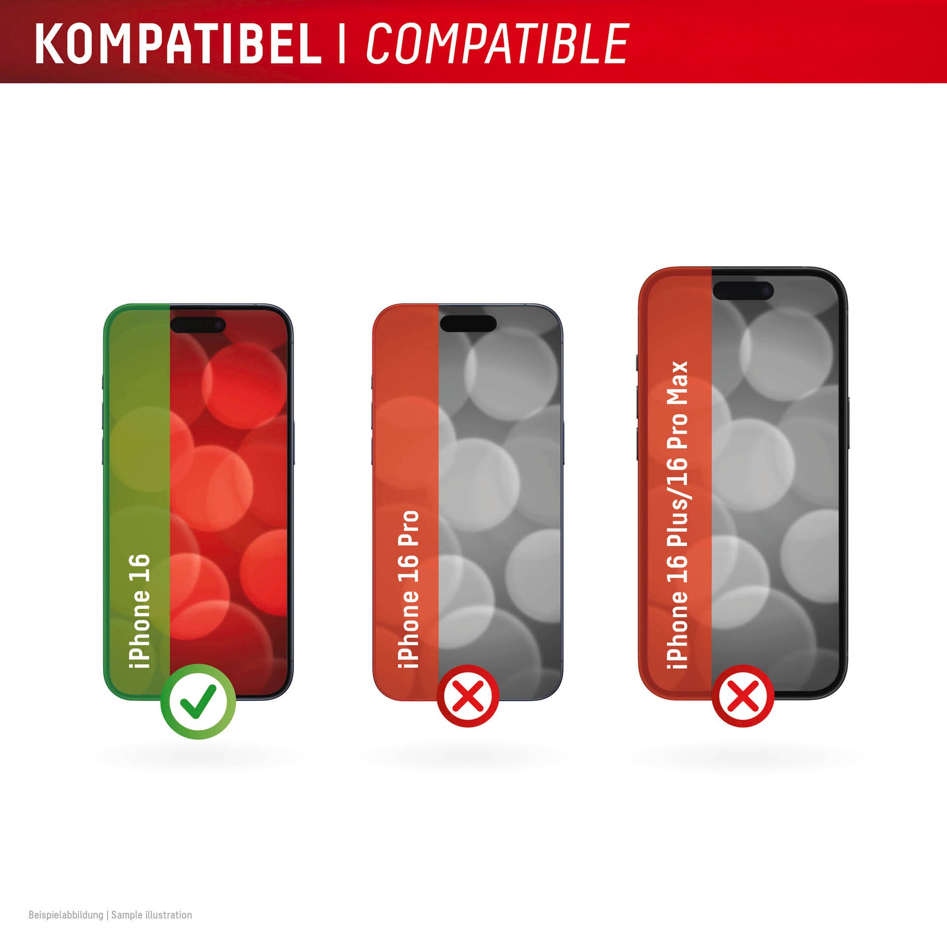 Displex Displayschutzglas »Premium Glass Full Cover«, für Apple iPhone 16, (1 St.), Displayschutzfolie, Schutzfolie, Bildschirmschutz, kratz- & stossfest