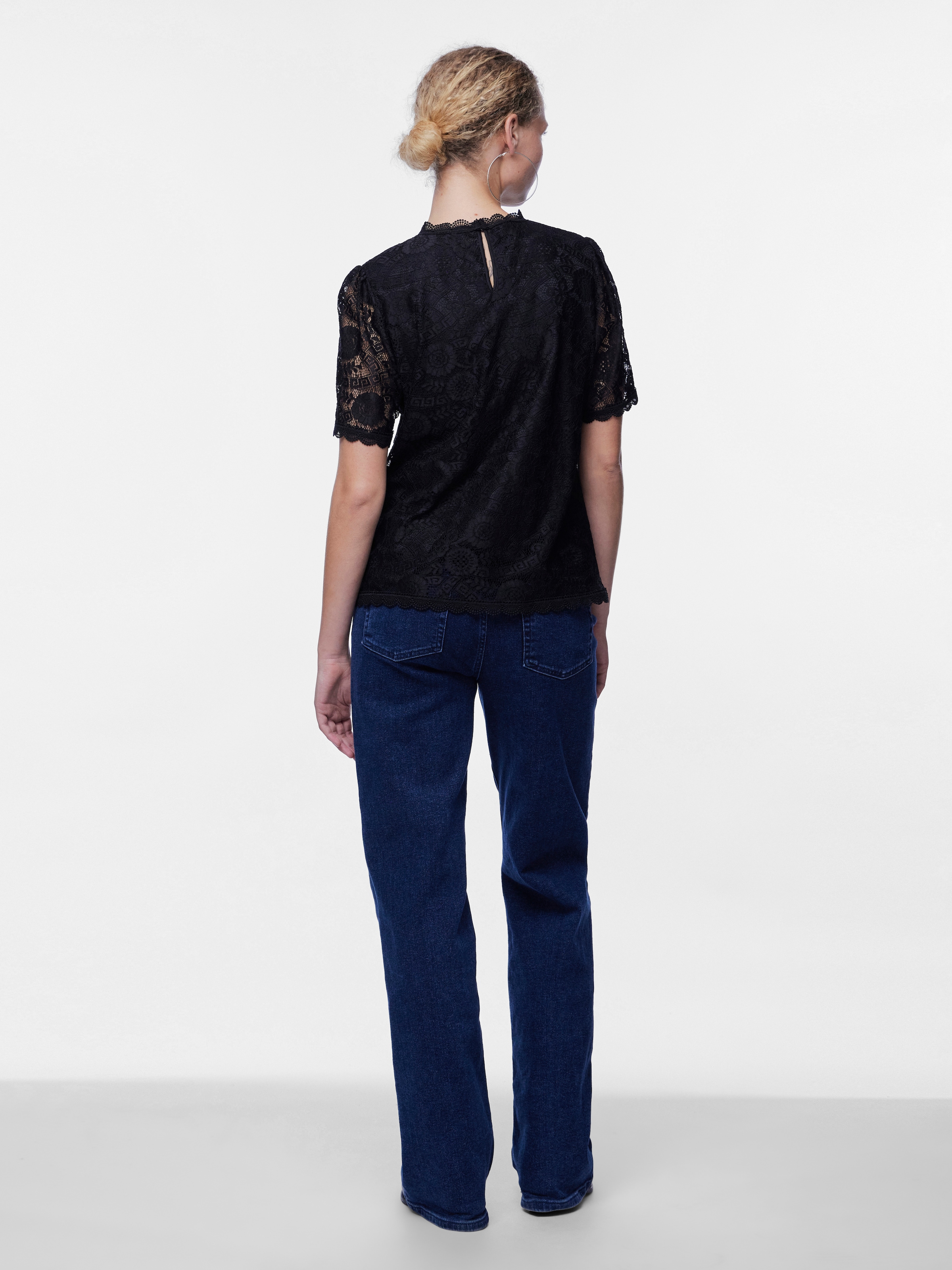 pieces Spitzenshirt »PCOLLINE SS LACE TOP WVN NOOS«