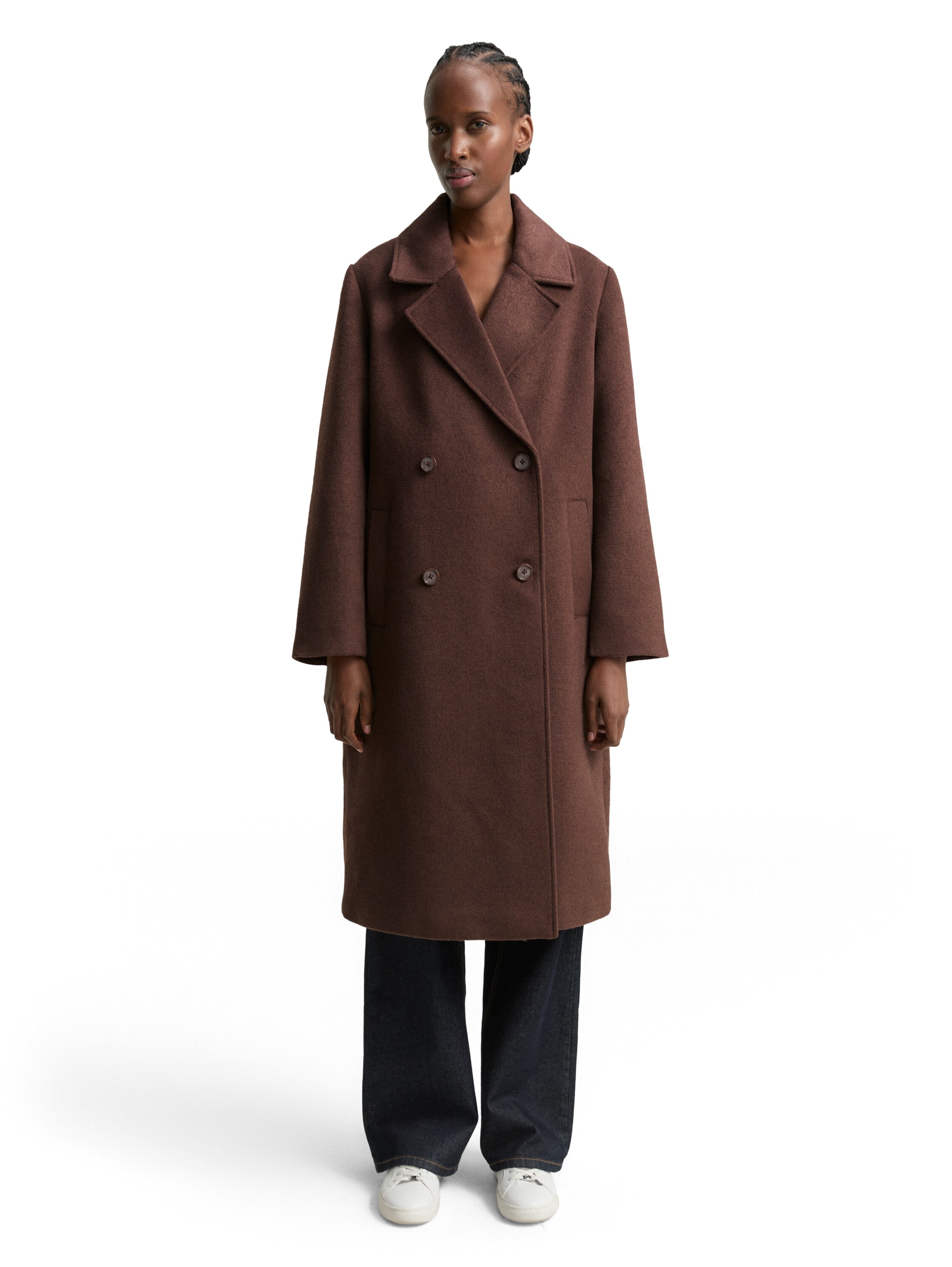 Image of TOM TAILOR Denim Wollmantel mit Reverskragen