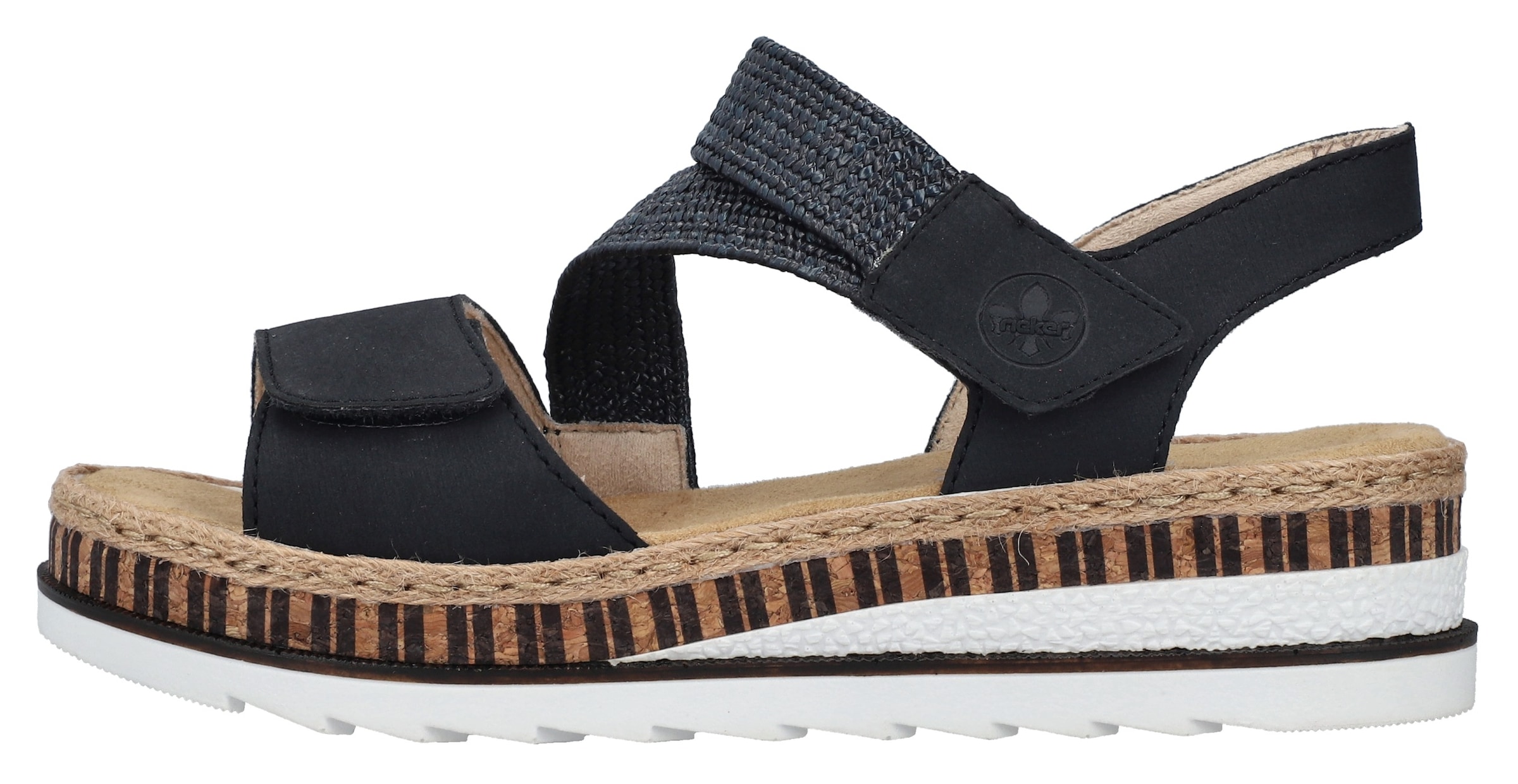 Rieker Sandales compensées  Riemchensandale, Sommerschuh, Urlaubschuh mit Klettriemchen