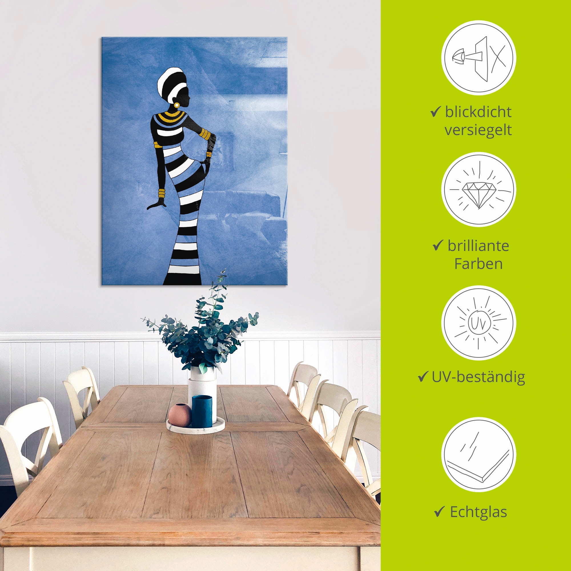 Artland Tableau en verre »Afrikanische Frau« 1 cuis tlg. in verschiedenen Grössen