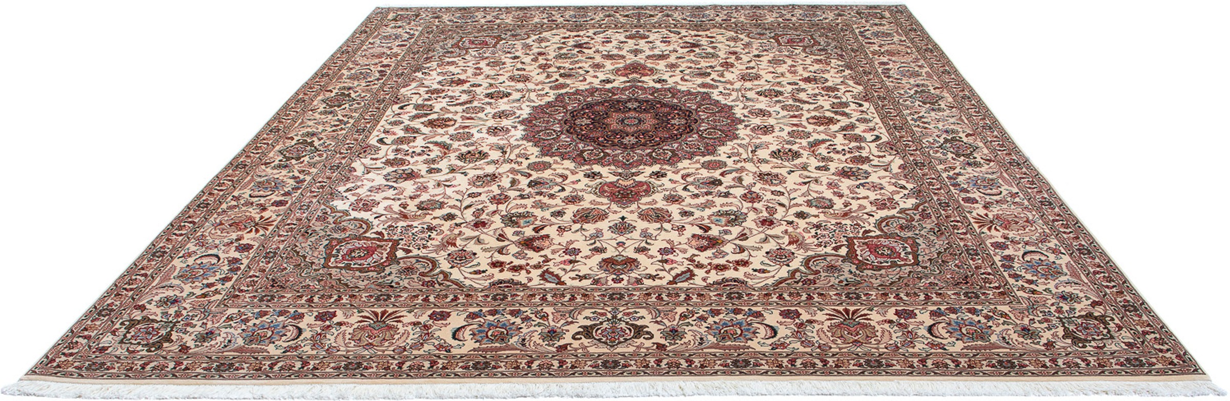 Image of morgenland Orientteppich »Perser - Täbriz - Royal - 306 x 252 cm - beige«, rechteckig, 7 mm Höhe, Wohnzimmer, Handgeknüpft, Einzelstück mit Zertifikat bei Ackermann Versand Schweiz