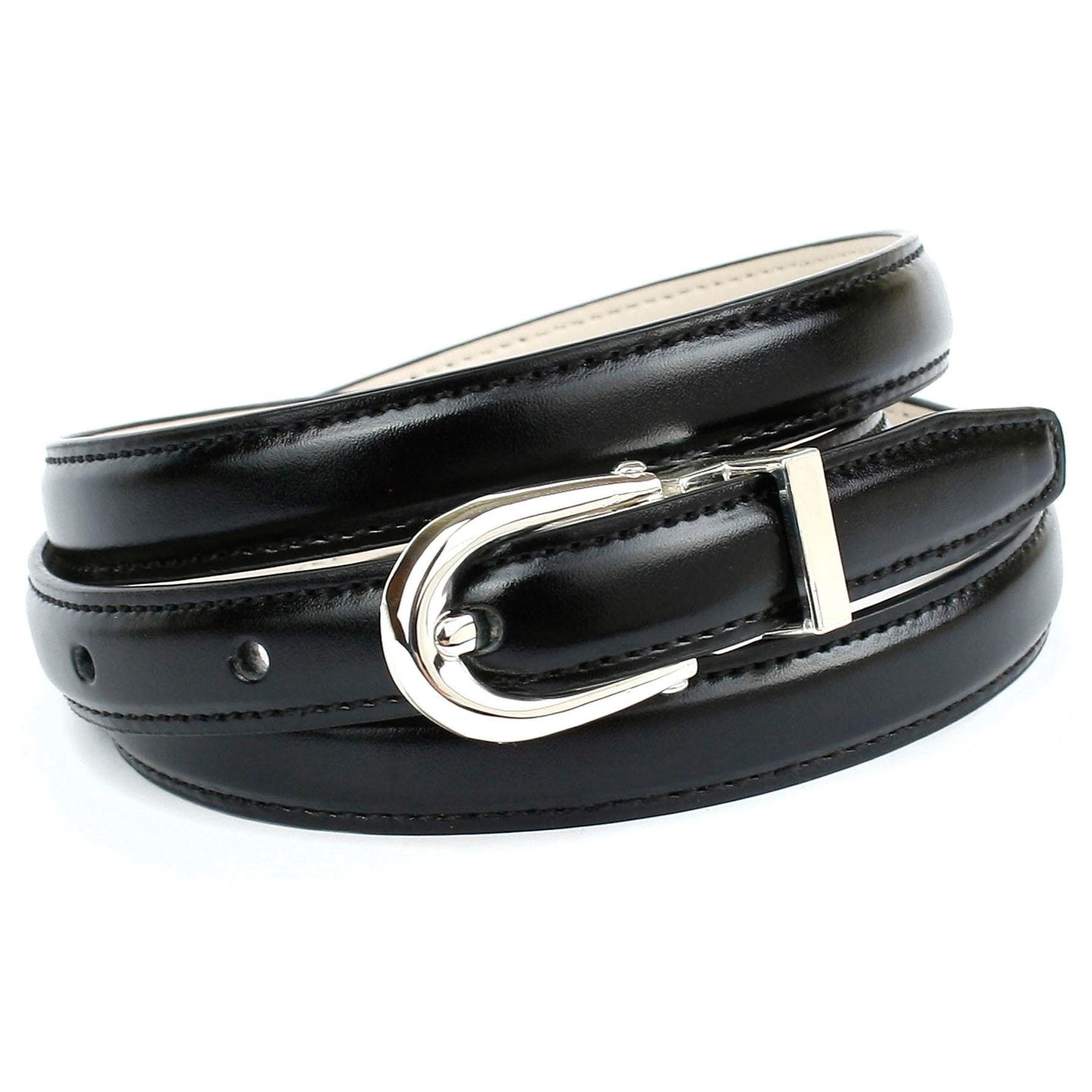 Anthoni Crown Ceinture en cuir in schmaler Form mit Ton in Ton Steppung