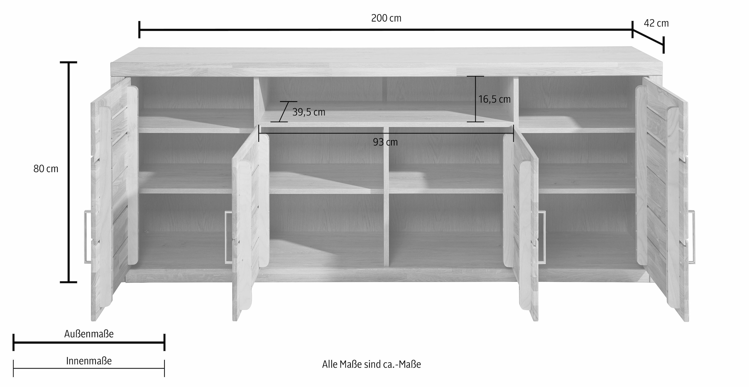 auf Sideboard versandkostenfrei Breite »Logo«, Woltra 200 cm