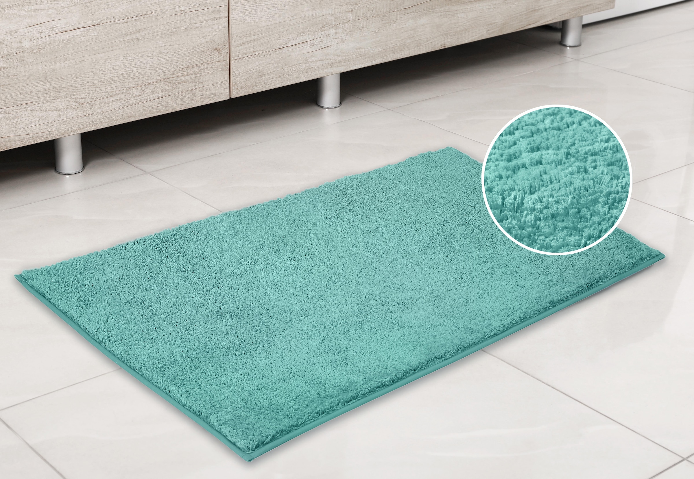 my home Badematte »Juna, Badteppich«, rutschhemmend beschichtet, fussbodenheizungsgeeignet-strapazierfähig, besonders weich, Badematten, unifarben