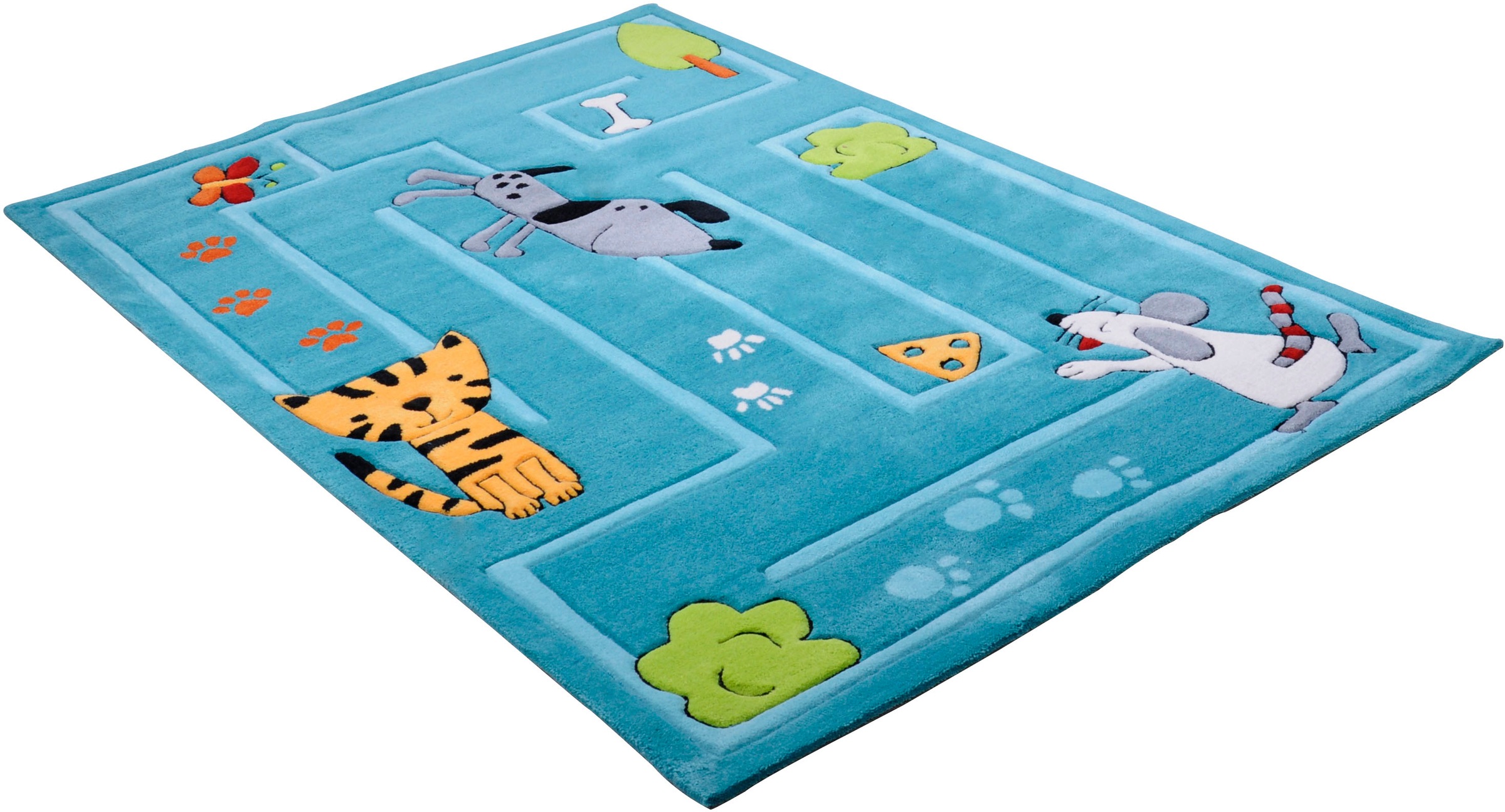 Image of THEKO Kinderteppich »Kindergarten«, rechteckig, 14 mm Höhe, Kurzflor mit Konturenschnitt, Motiv Tiere, Kinderzimmer bei Ackermann Versand Schweiz