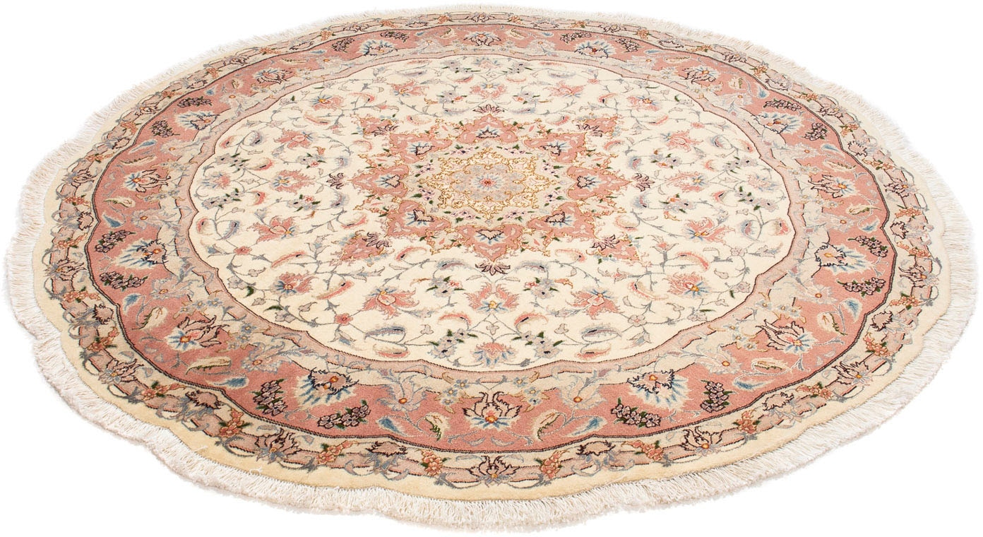 Orientteppich »Perser - Täbriz - Royal rund - 150 x 150 cm - beige«, rund, 7 mm Höhe,...