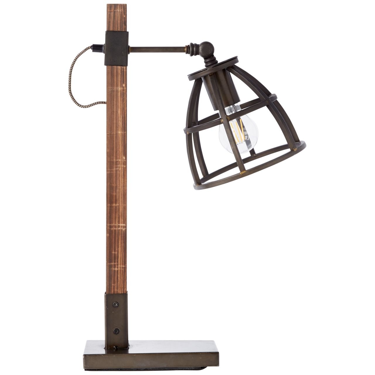 Image of Brilliant Leuchten Tischleuchte »Matrix Wood«, E27, 1 St., Tischlampe schwarz stahl/holz bei Ackermann Versand Schweiz