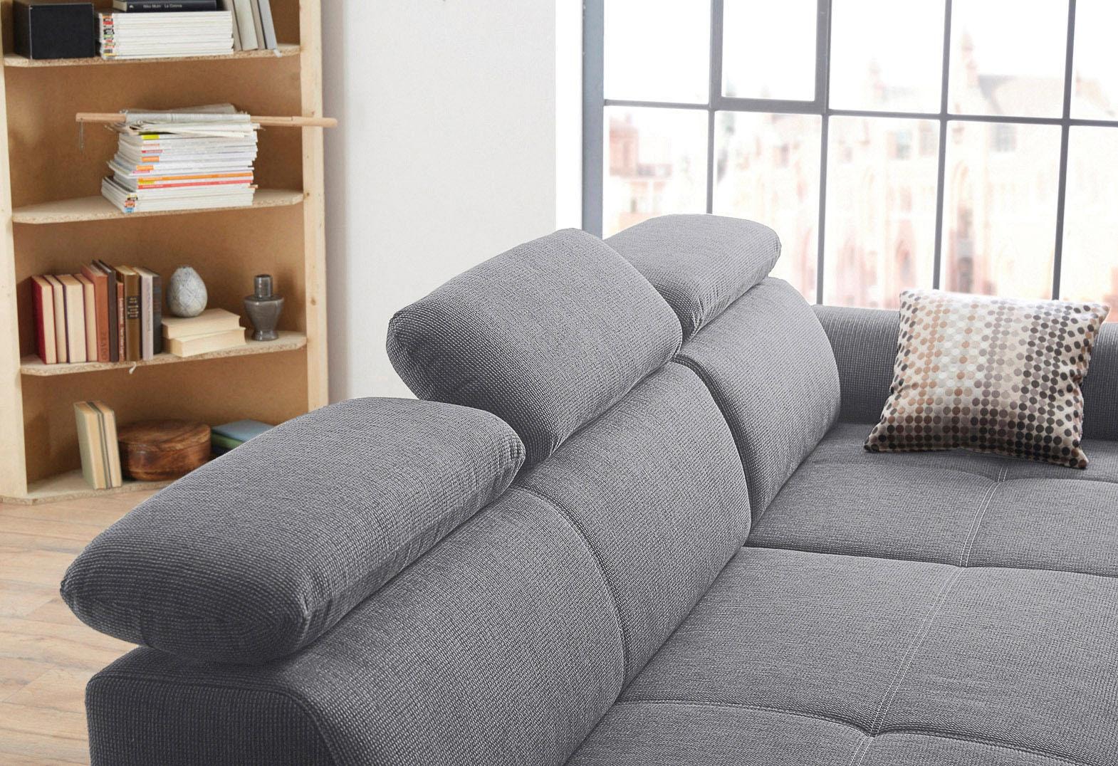 Jockenhöfer Gruppe Canapé d'angle »Landshut L-Form« inklusive Bettfunktion, Kopf- bzw. Rückenteilverstellung