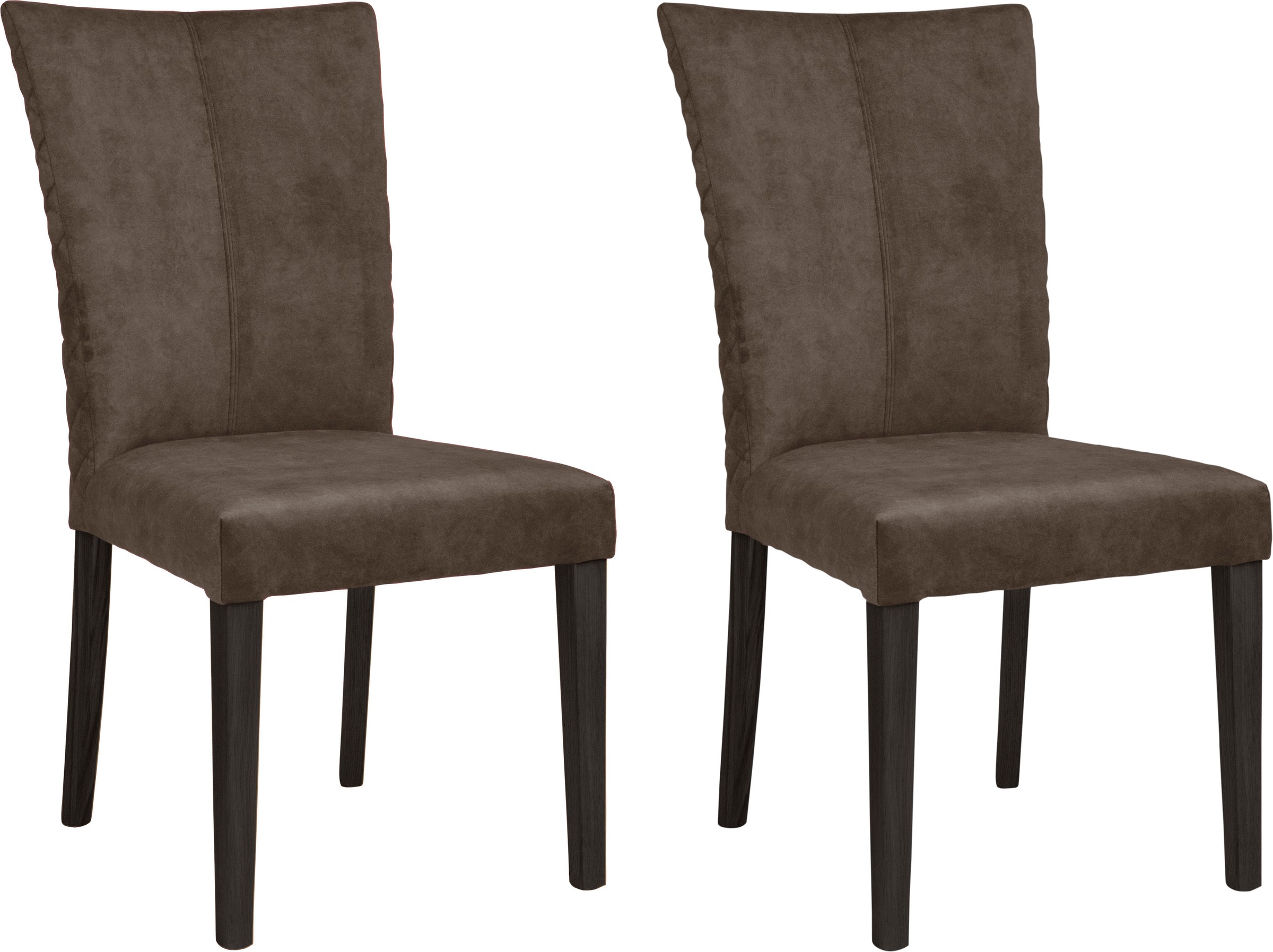 Image of Leonique 4-Fussstuhl »Vence«, (Set), 2 St., Luxus-Microfaser, mit Rautensteppung in der Rückenlehne, Beine aus massiver Buche bei Ackermann Versand Schweiz