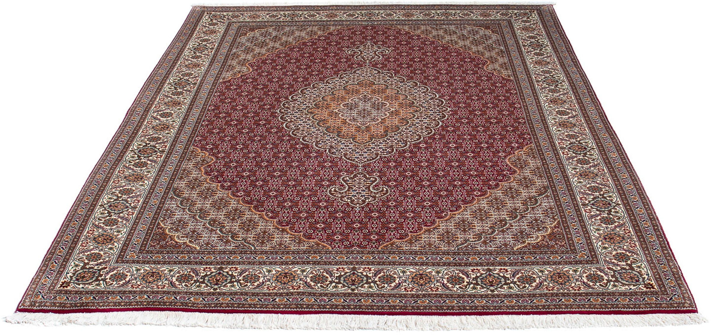Image of morgenland Orientteppich »Perser - Täbriz - 192 x 155 cm - hellrot«, rechteckig, 10 mm Höhe, Wohnzimmer, Handgeknüpft, Einzelstück mit Zertifikat bei Ackermann Versand Schweiz