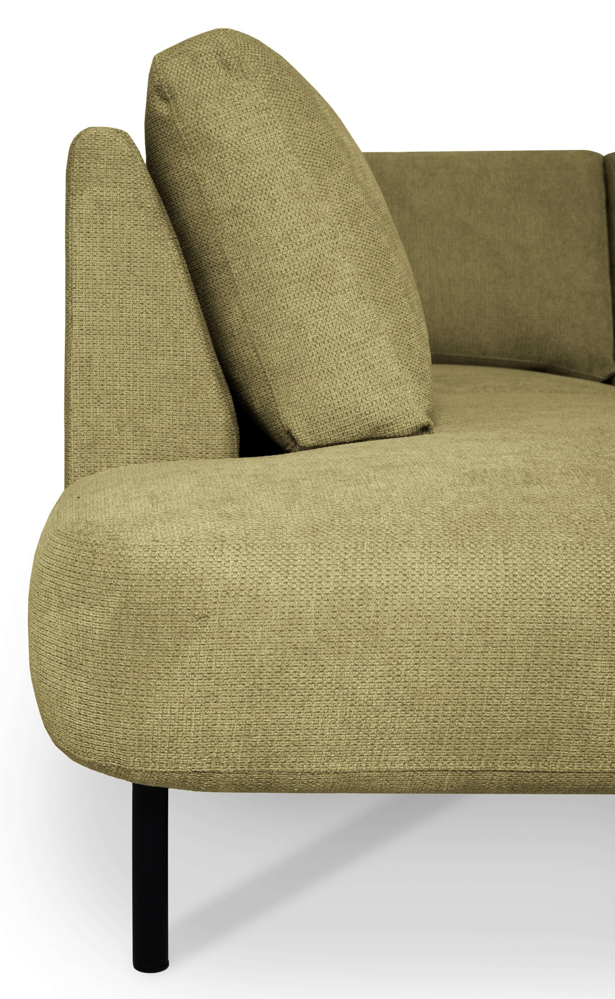 Places of Style Wohnlandschaft »Cesola«, in weichem Chenille-Stoff, Breite 327 cm, mit schwarzen Metallfüssen