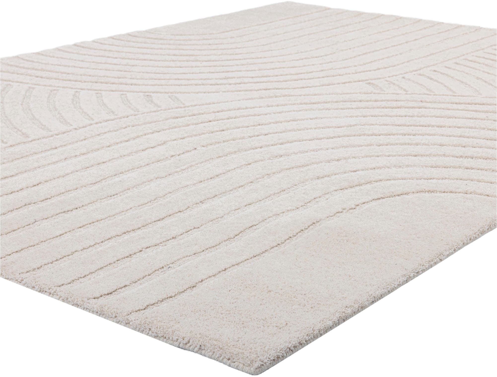 my home Tapis en laine »Gabbo Design, Handgefertigt, Teppich,  reine Wolle,« Rectangulaire 14 mm Höhe Hoch-Tief-Effekt, reine Wolle, Scandi-Look, Naturfaser