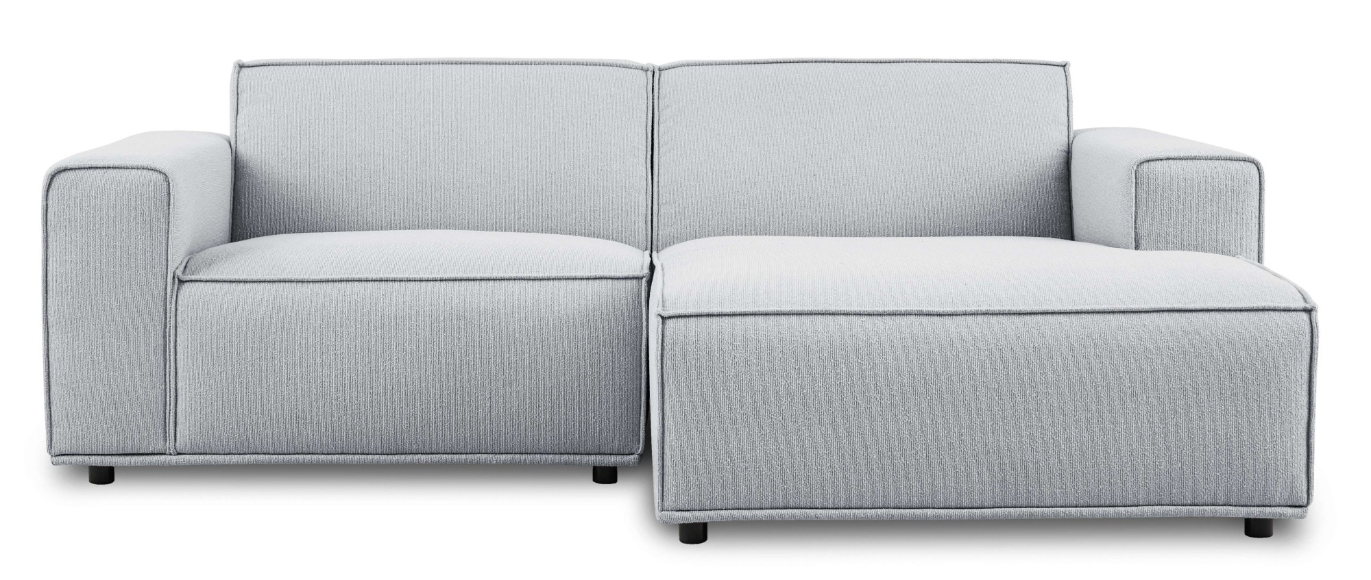 Home affaire Ecksofa »Avelin, 228 cm, L-Form, Chenille, Struktur-Boucle«, mit Wellenunterfederung, Kedernaht, bodentief, Skandi-Design