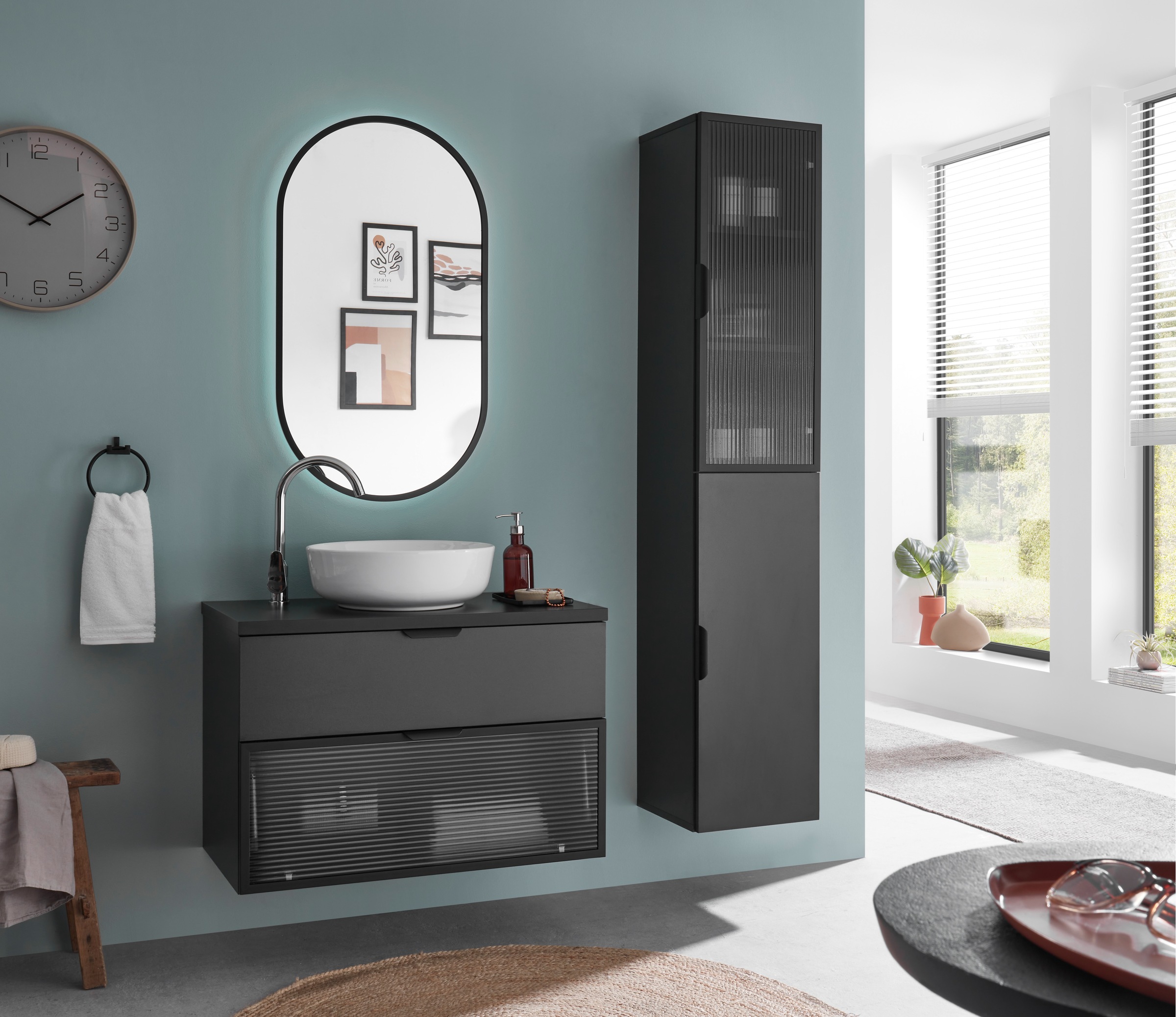 BASIC by Balculina Armoire haute »Diosa B/H/T 35x170x33 cm« 1 cuis tlg. largeur 35cm, softclose, cadre en aluminium