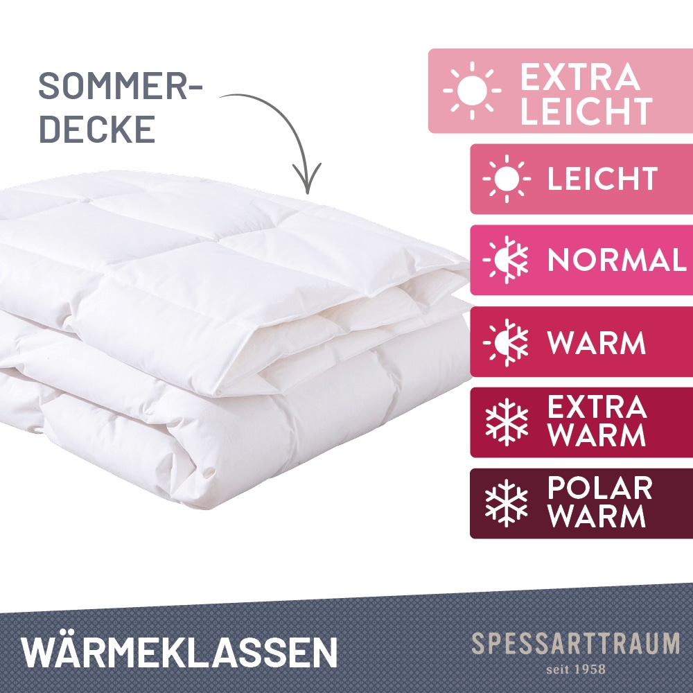 SPESSARTTRAUM Daunenbettdecke »Laax Bettdecke 135x200, 155x220 cm und  viele weitere Grössen« extraleicht Füllung 100% Daunen 1 Stk. tlg. Bettdecken Ganzjahresbettdecke, Winter, Sommer