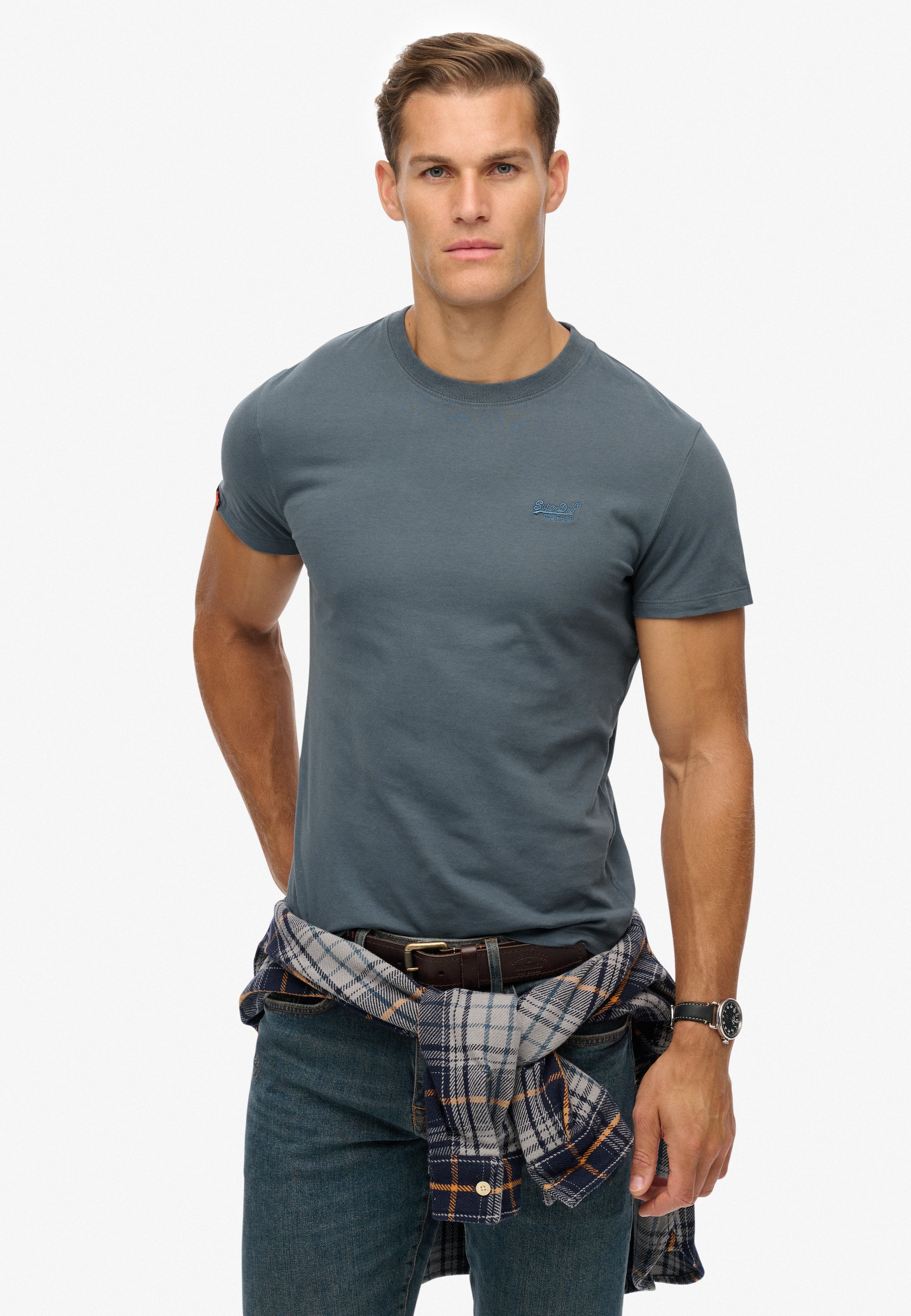 Image of Superdry Rundhalsshirt "ESSENTIAL LOGO EMB TEE" Baumwolle, slim fit