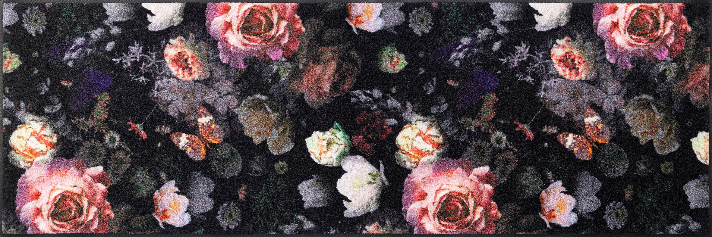 wash+dry by Kleen-Tex Läufer »Night Roses«, rechteckig, Schmutzfangläufer, Motiv Rosen, rutschhemmend, waschbar