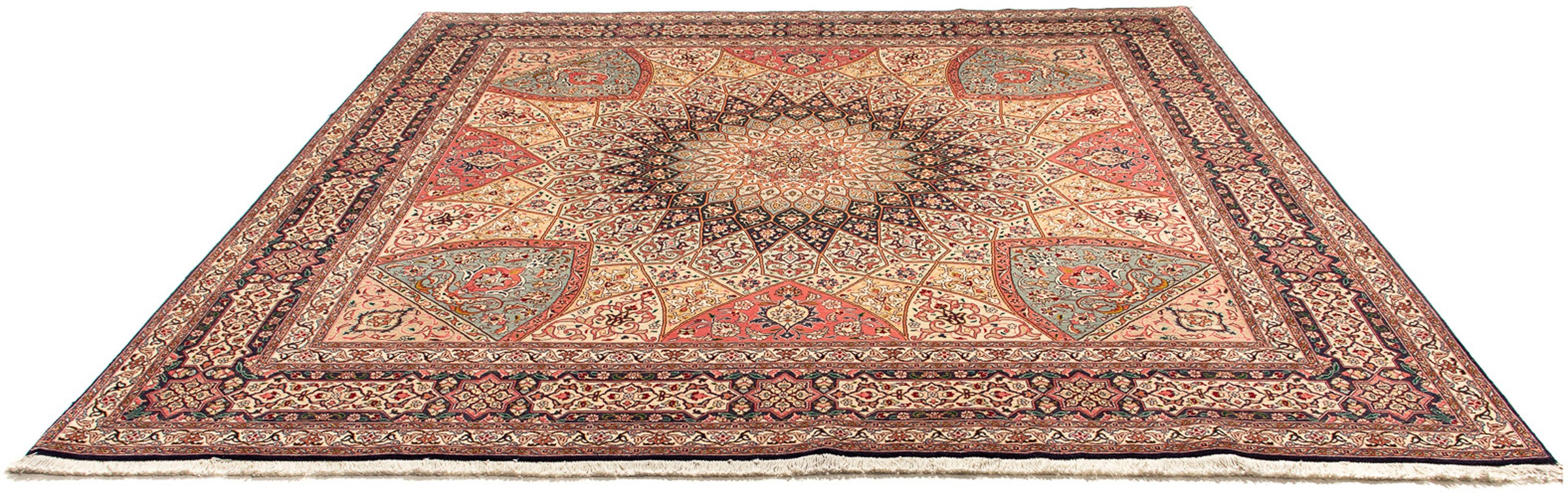 Image of morgenland Orientteppich »Perser - Täbriz - Royal quadratisch - 253 x 250 cm - mehrfarbig«, quadratisch, 7 mm Höhe, Wohnzimmer, Handgeknüpft, Einzelstück mit Zertifikat bei Ackermann Versand Schweiz