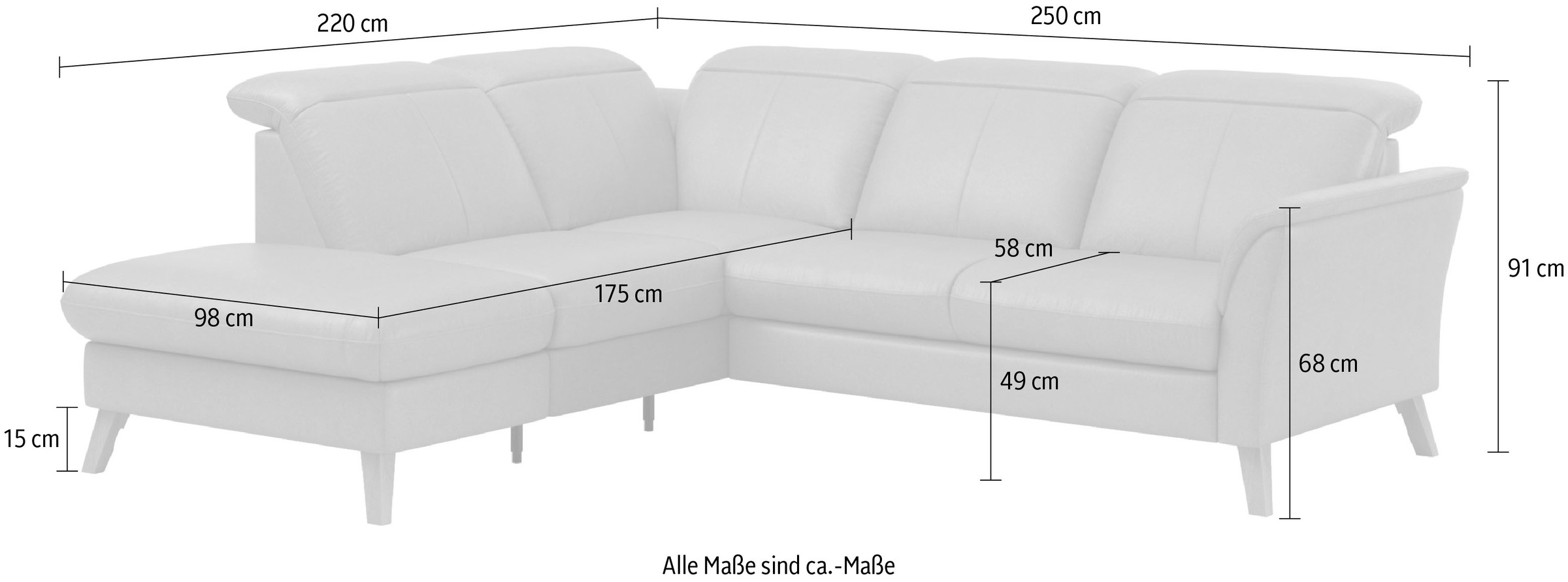 sit&more Ecksofa »Romero L-Form« wahlweise mit oder ohne TV-Funktion, Bettfunktion, Bettkasten